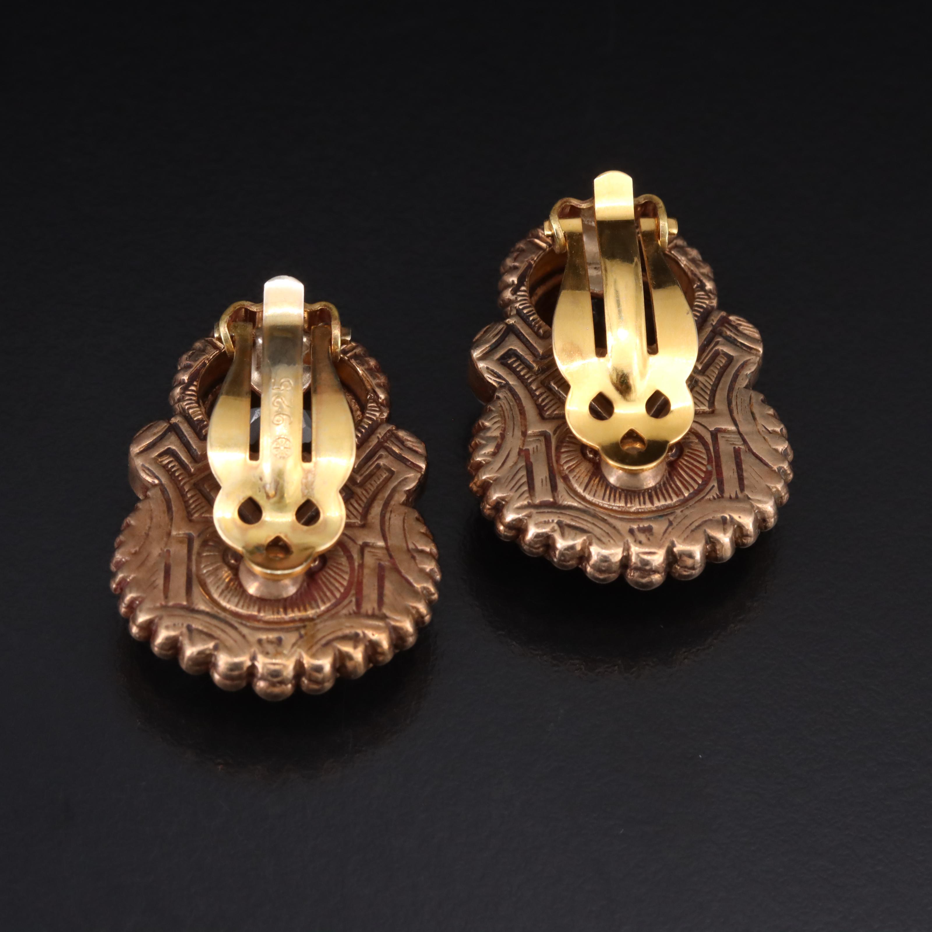 Stephen Dweck Copper Citrine, Mother-of-Pearl, Quartz and Pearl Earrings