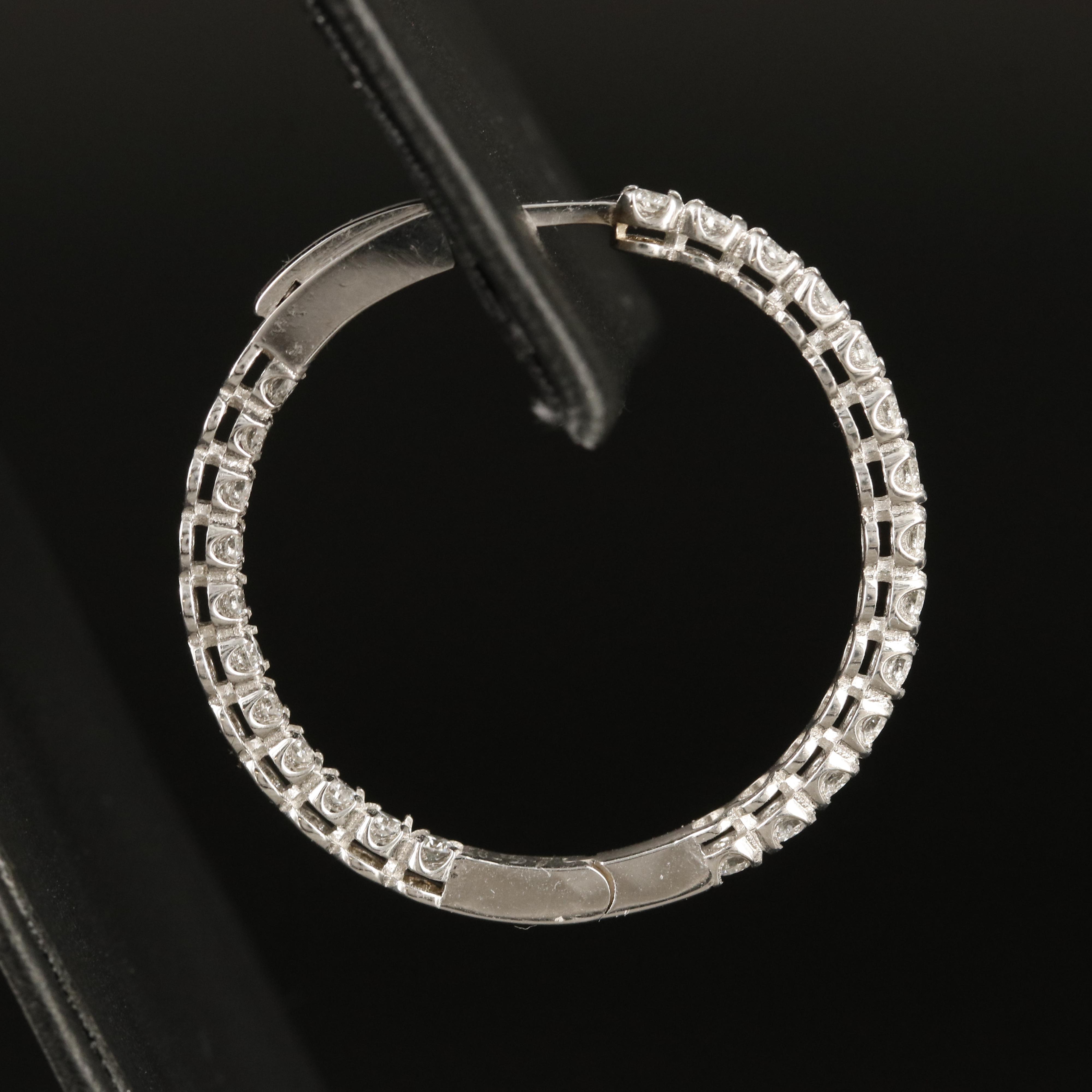 14K 1.57 CTW Diamond Inside Out Hoop Earrings