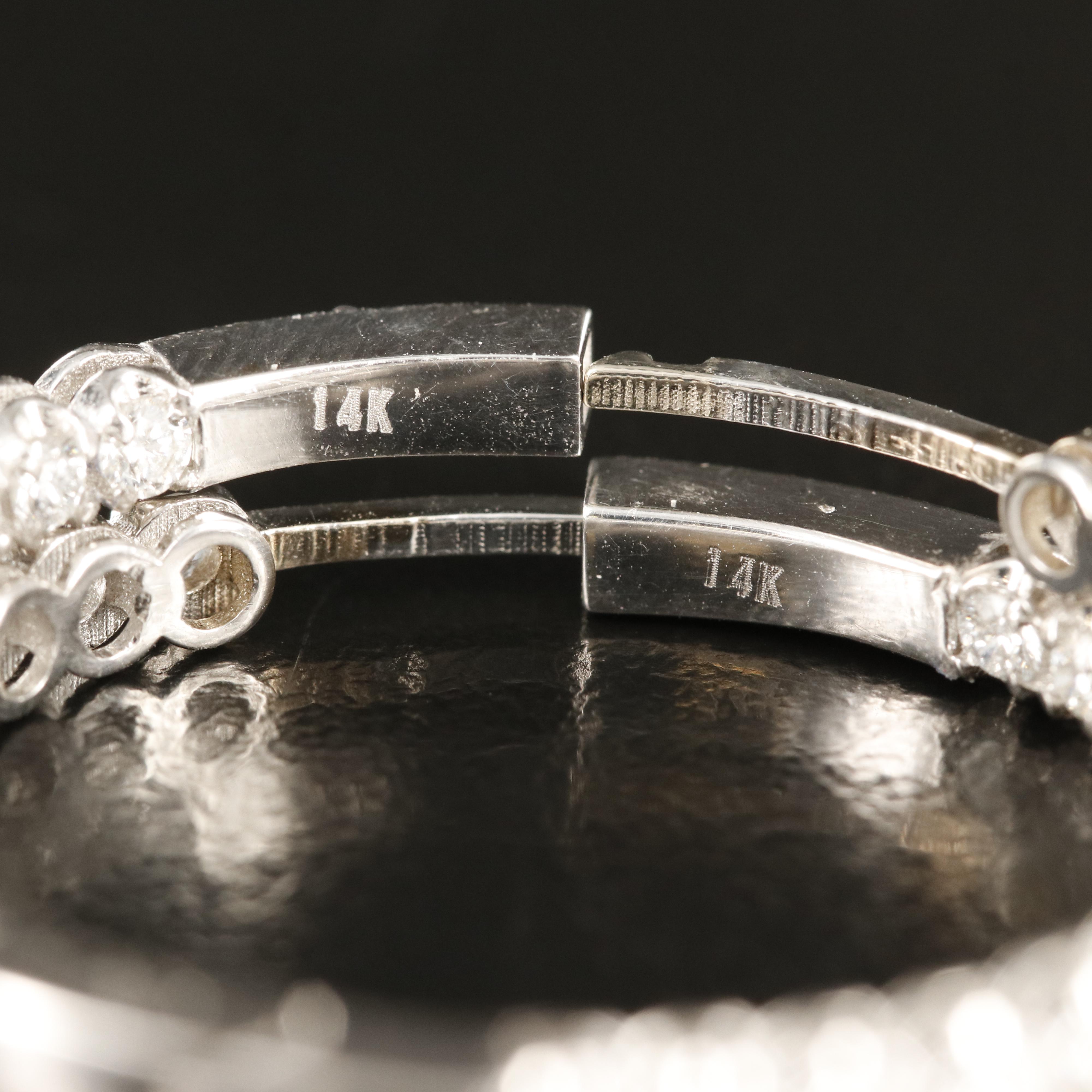 14K 1.57 CTW Diamond Inside Out Hoop Earrings