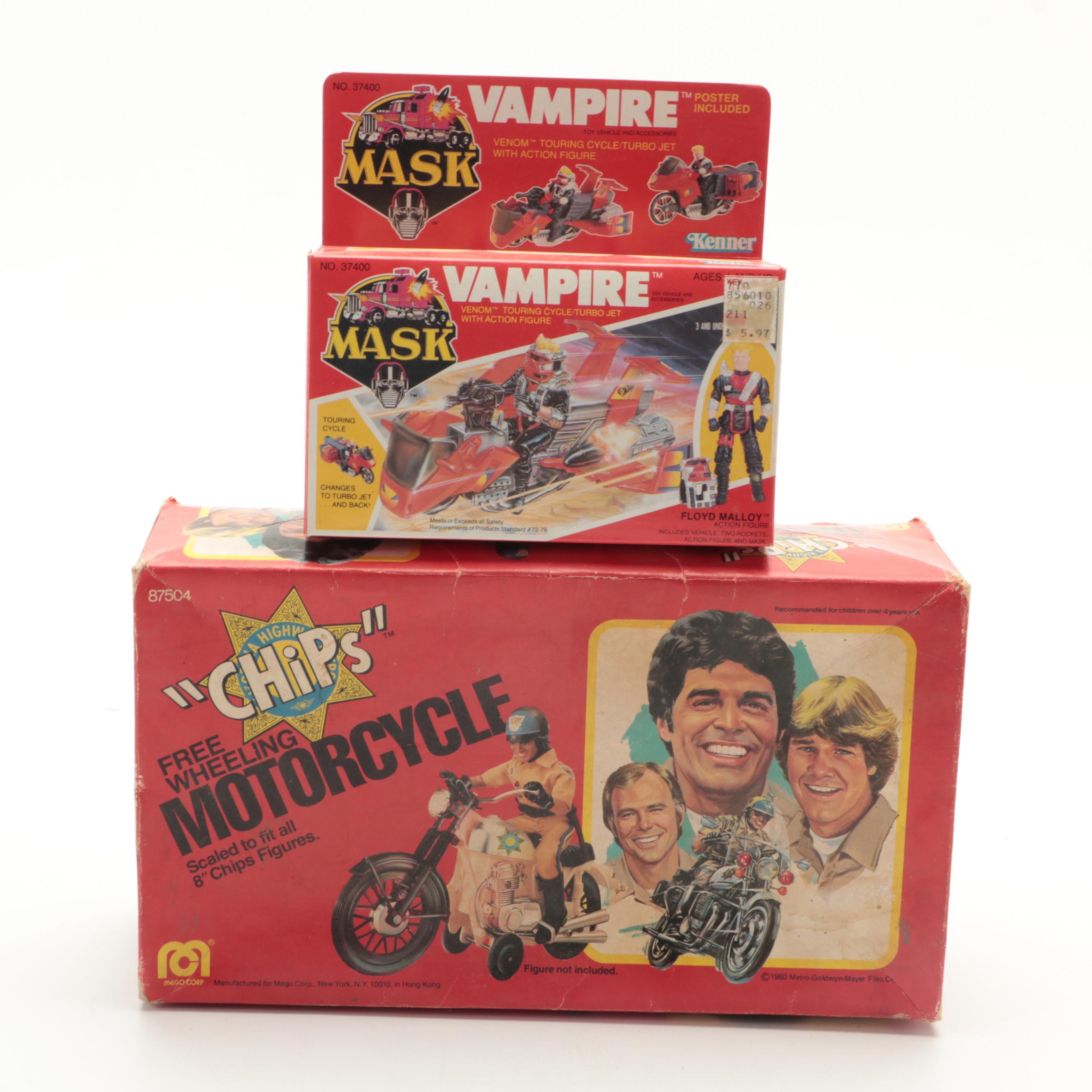 CHiPS Free Wheeling Motorcycle and Mask Trucks
