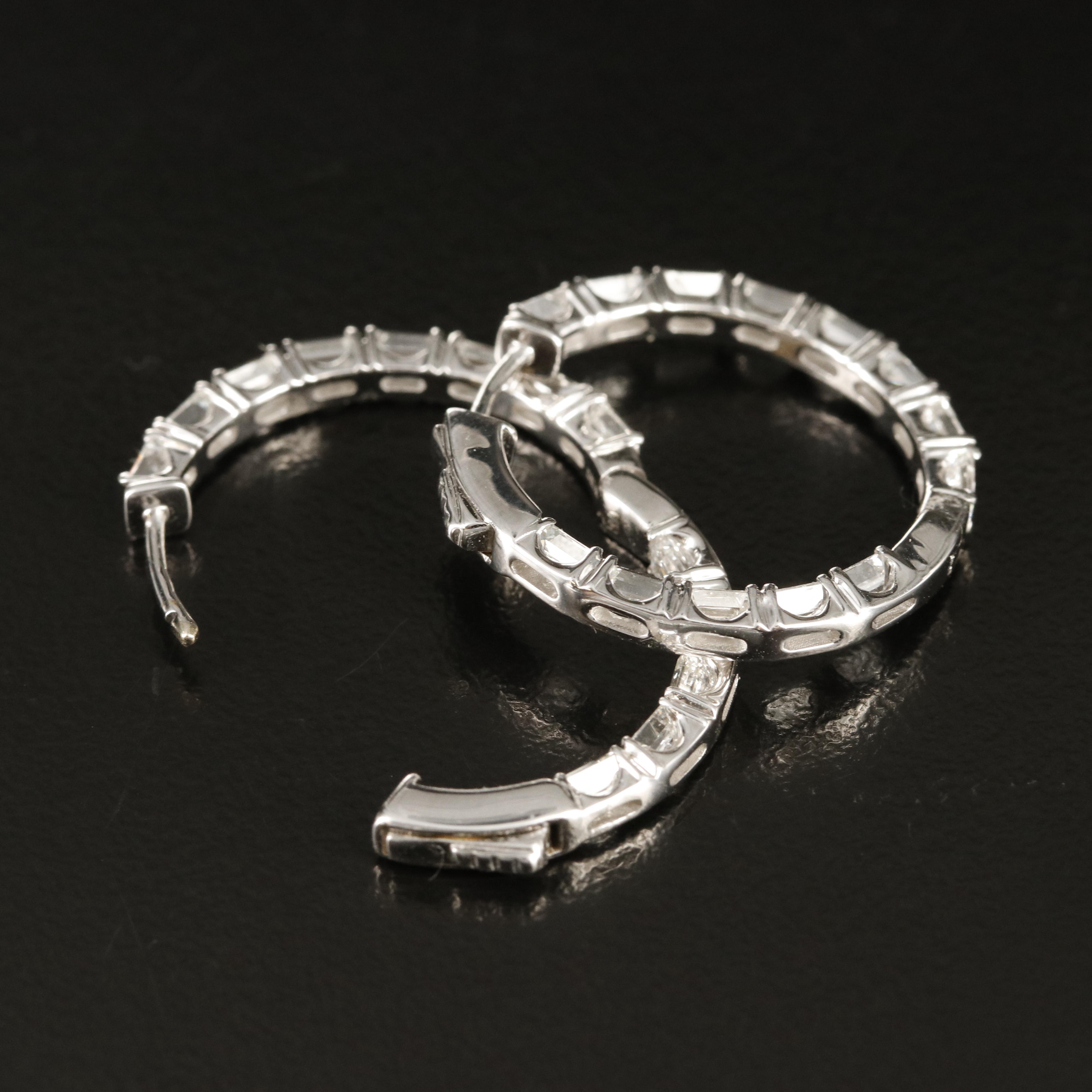 14K 2.88 CTW Diamond Inside Out Hoop Earrings