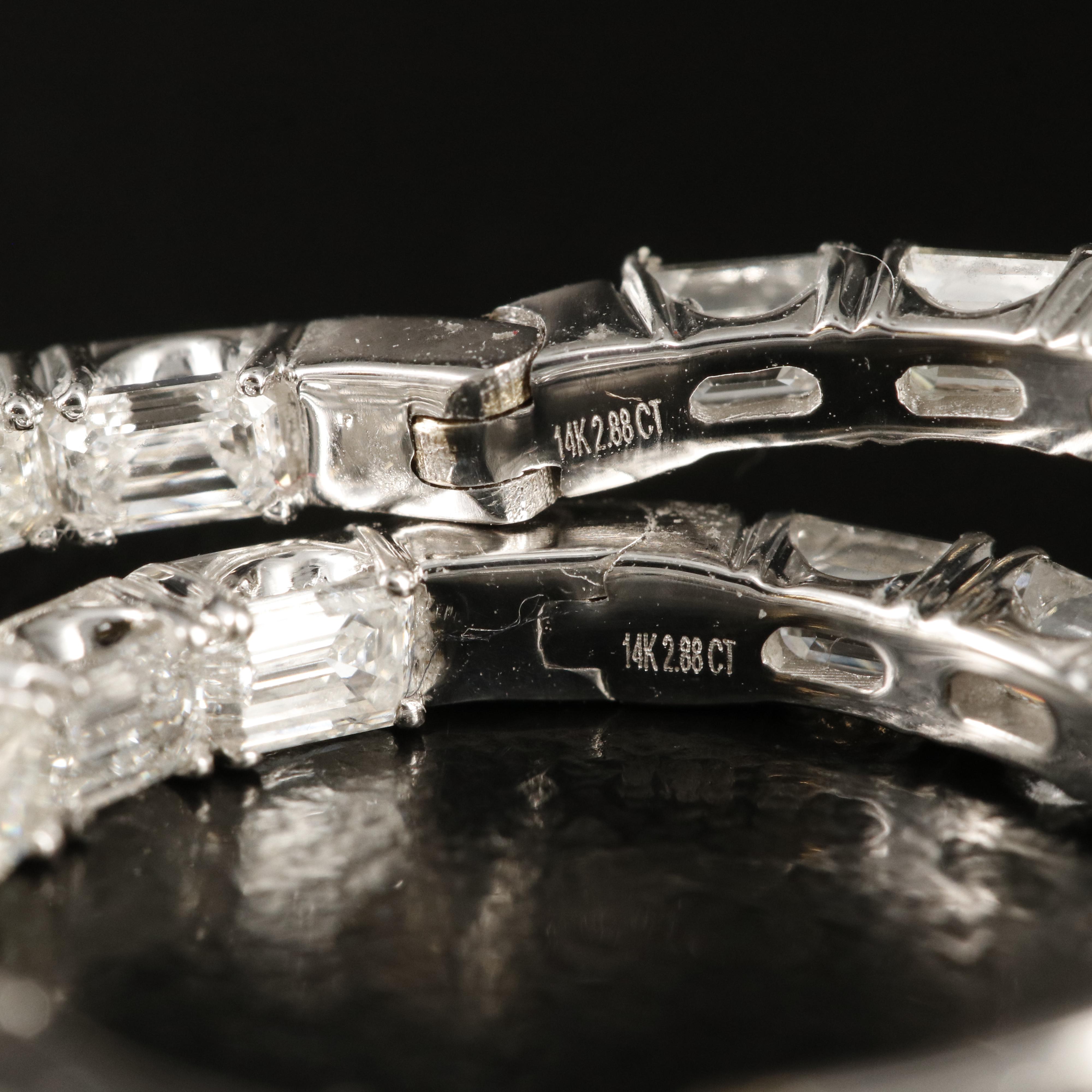 14K 2.88 CTW Diamond Inside Out Hoop Earrings