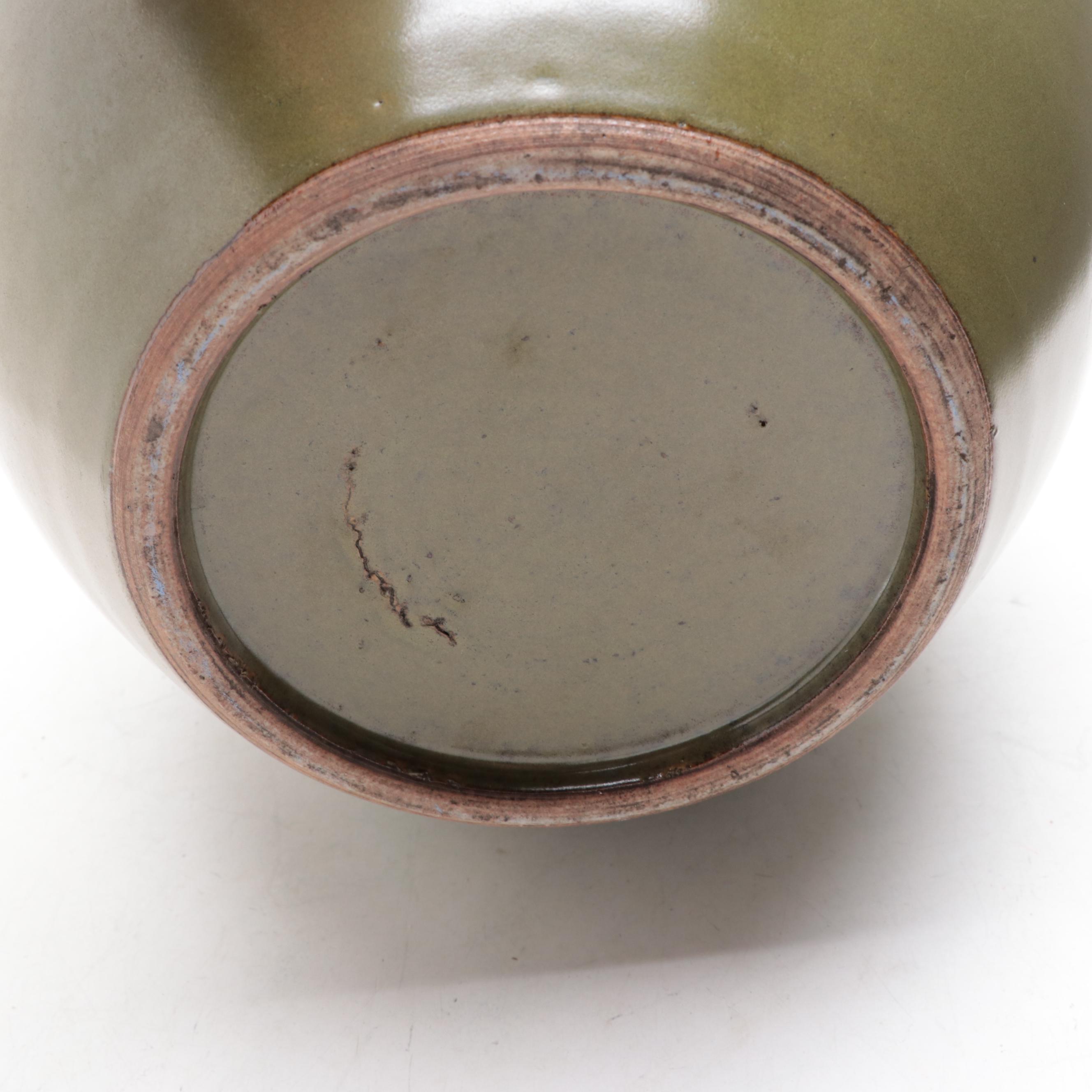 Chinese Green Glazed Earthenware Vase