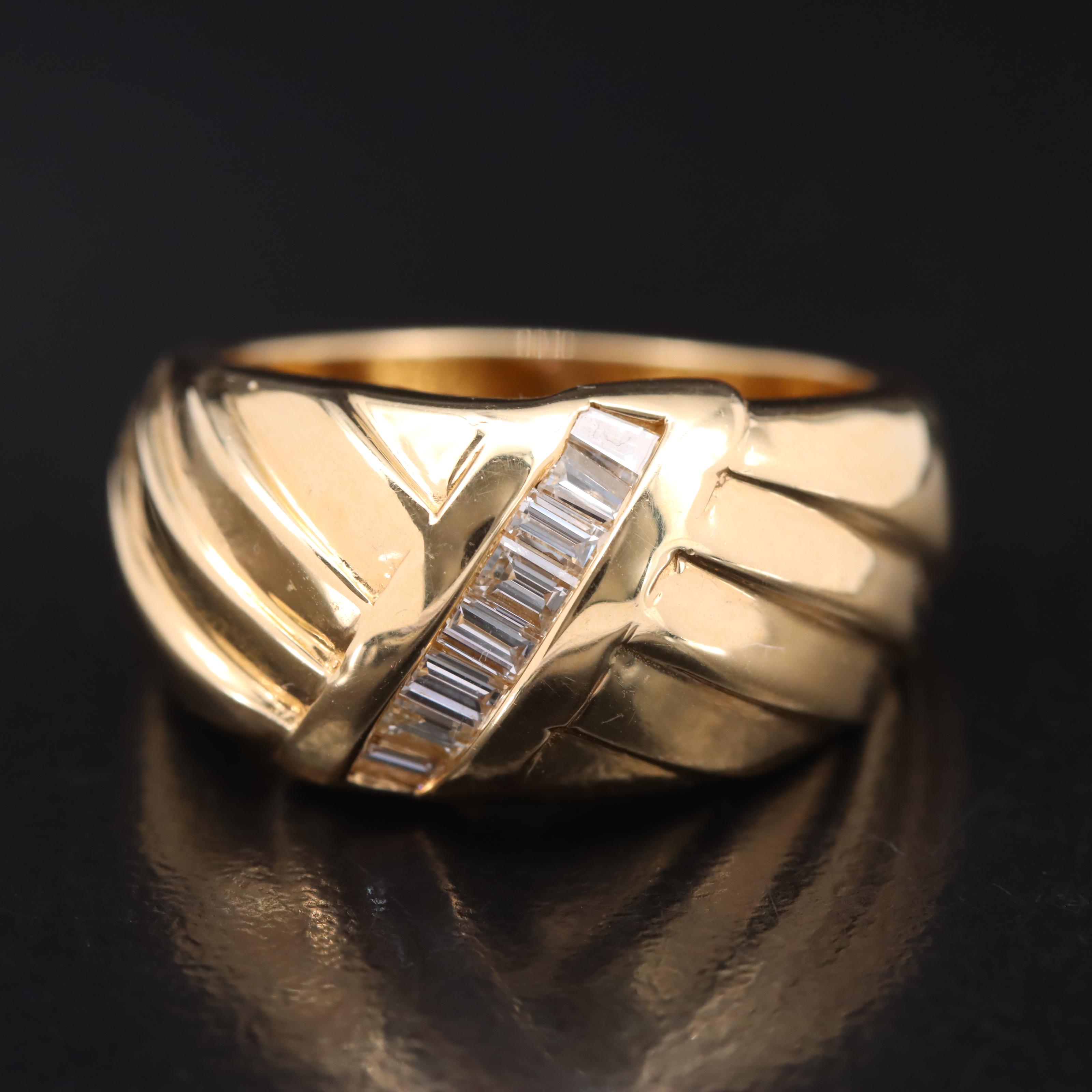 14K 0.32 CTW Diamond Crossover Ring