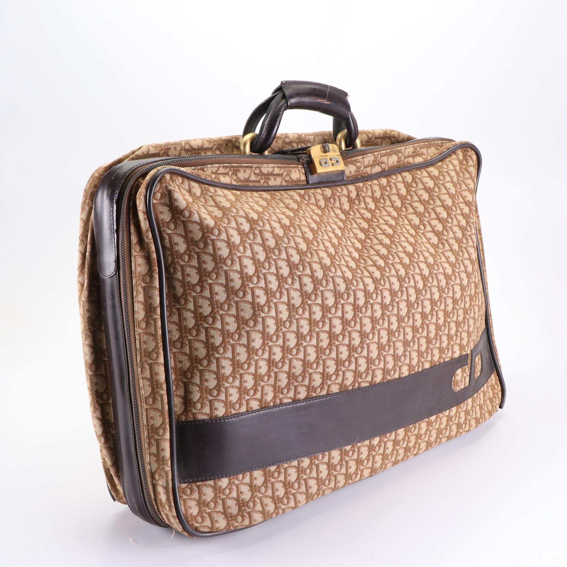 Christian Dior 24" Soft Suitcase in Dior Oblique Canvas and Leather