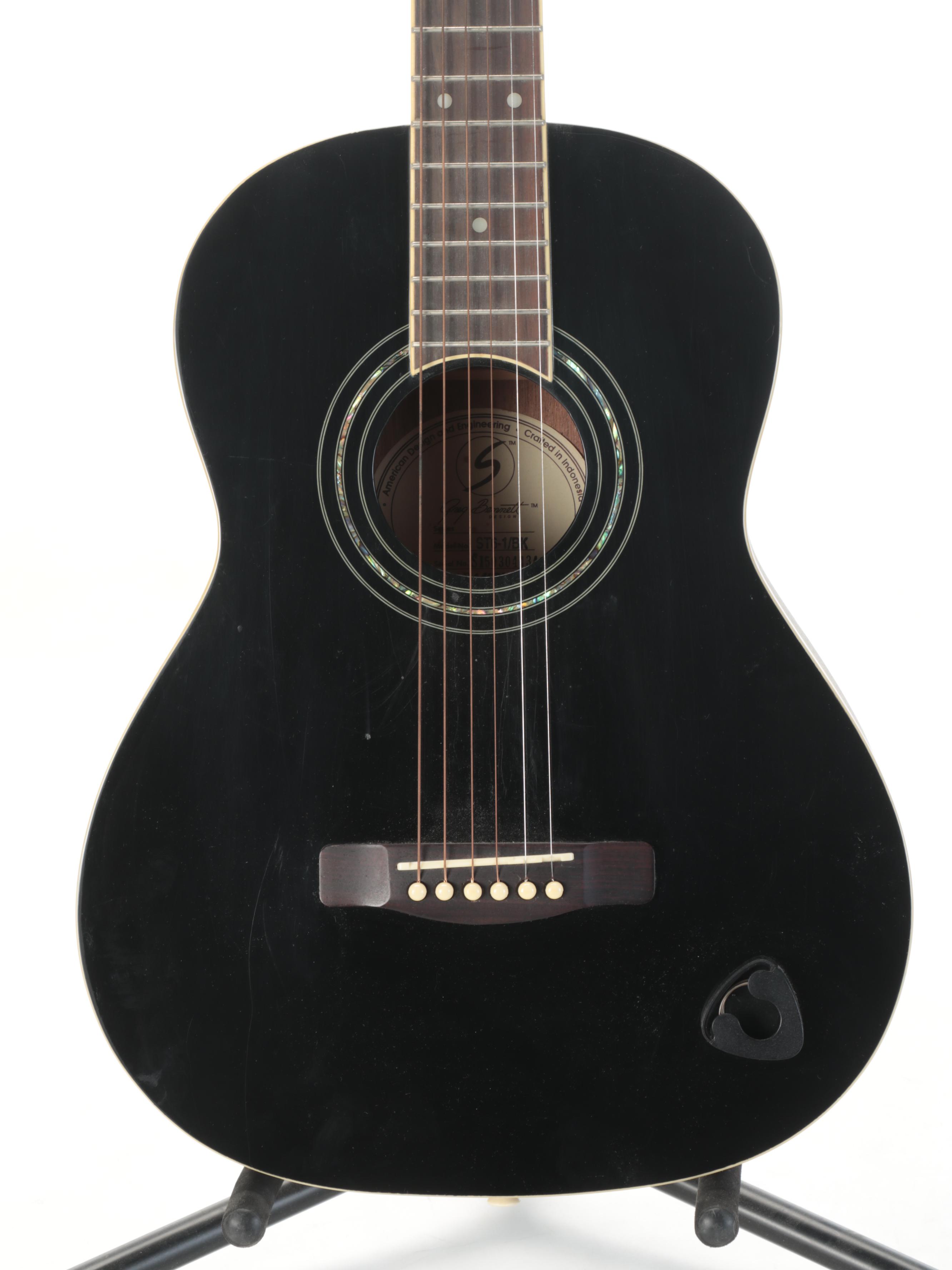 Samick Greg Bennett Parlor Size Acoustic Guitar With Abalone Inlay