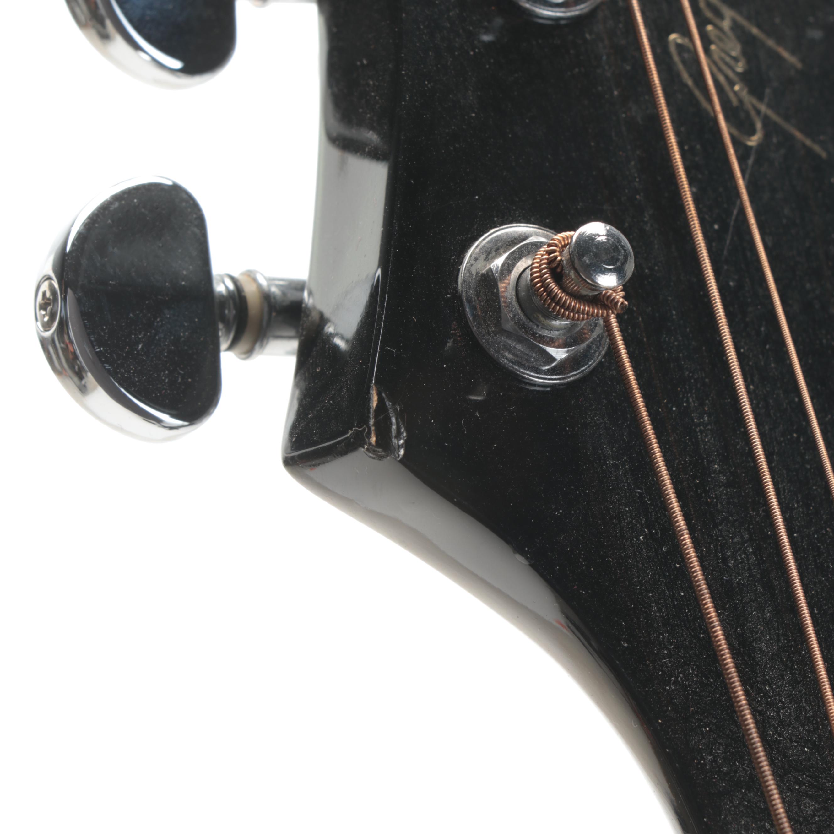 Samick Greg Bennett Parlor Size Acoustic Guitar With Abalone Inlay