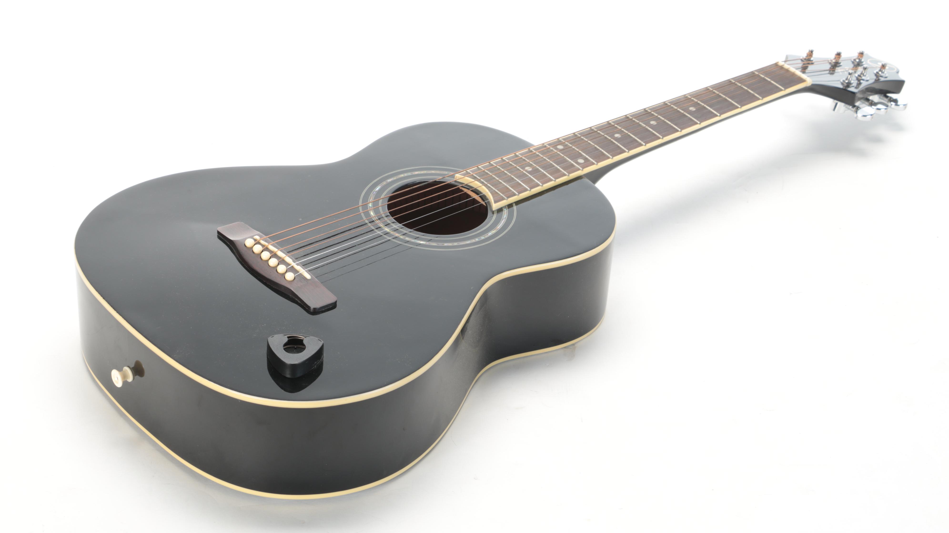 Samick Greg Bennett Parlor Size Acoustic Guitar With Abalone Inlay