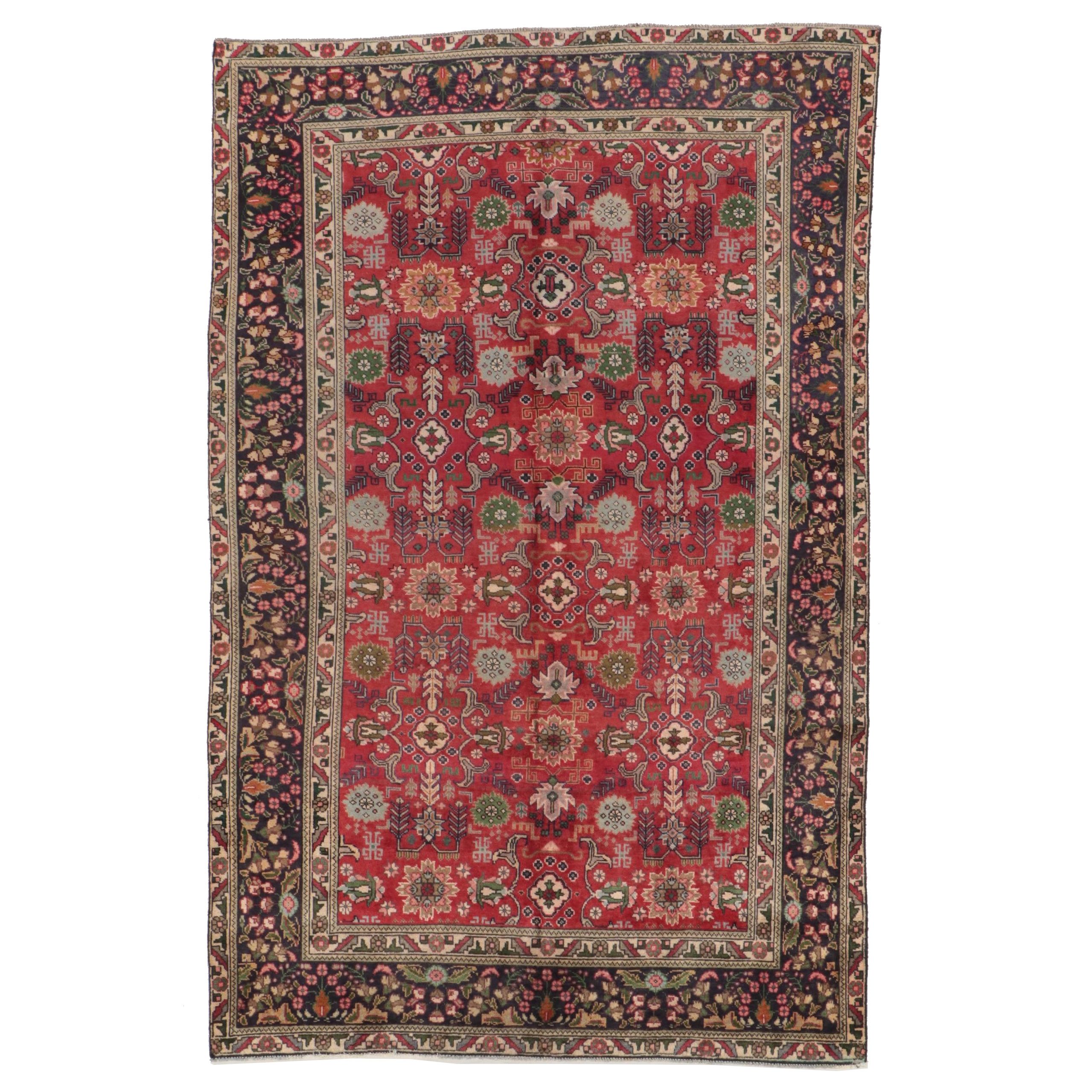 6'2 x 9'8 Hand-Knotted Persian Tabriz Area Rug