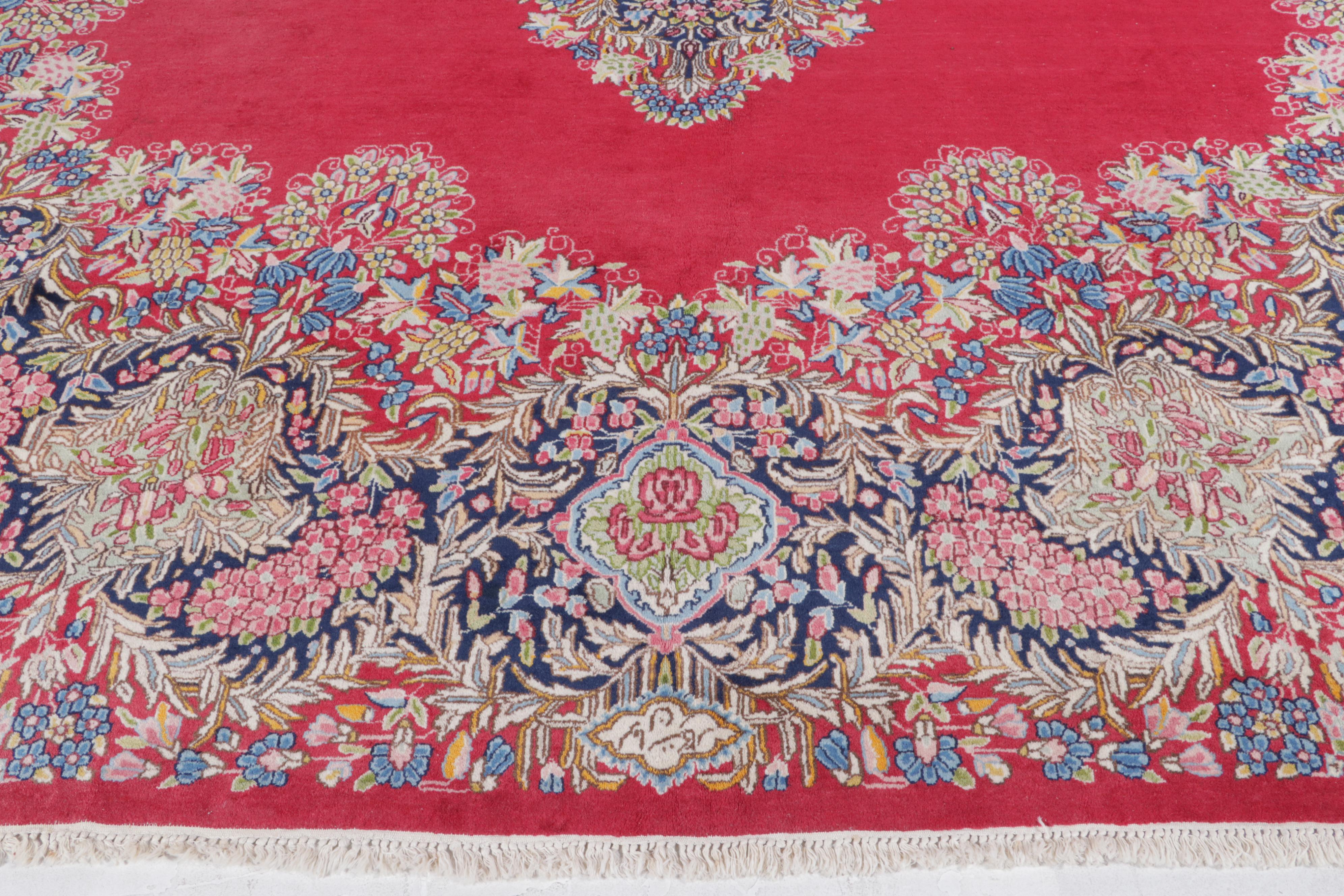 12'8 x 17' Hand-Knotted Indo-Persian Sarouk Style Room Sized Rug