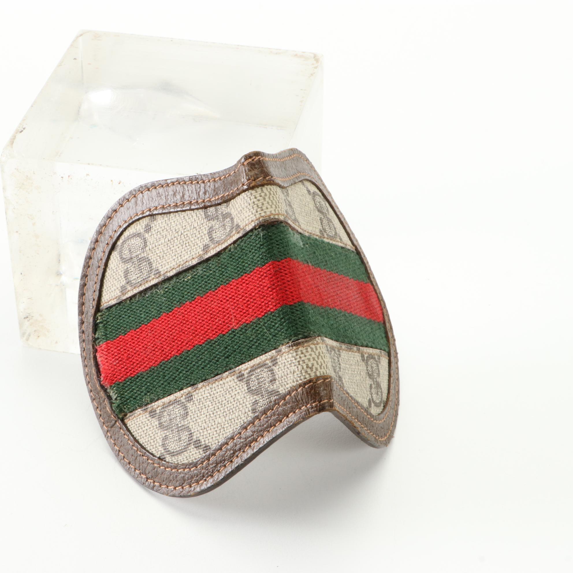 Gucci Accessory Collection Coin Pouch in GG Supreme Canvas and Web Trim