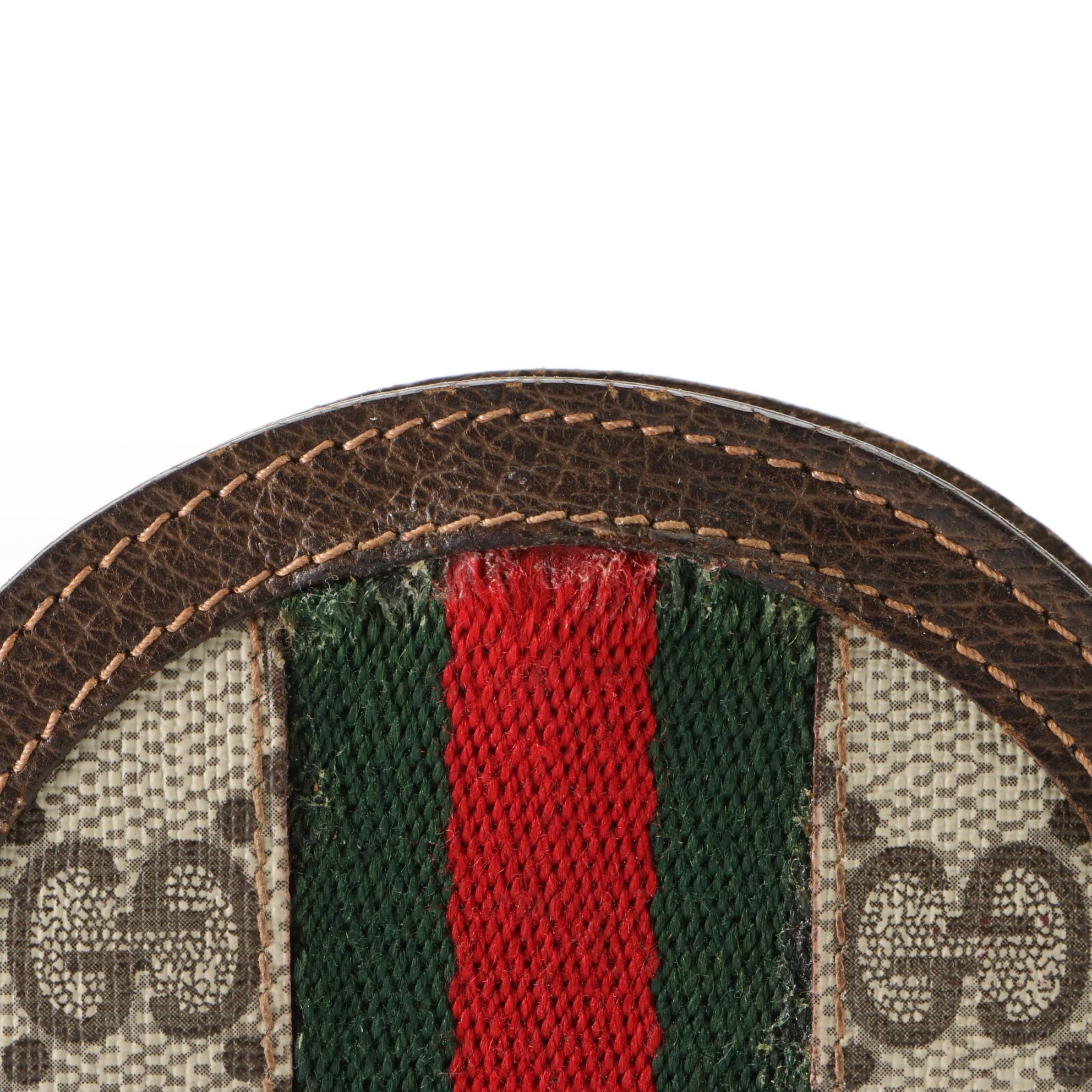 Gucci Accessory Collection Coin Pouch in GG Supreme Canvas and Web Trim