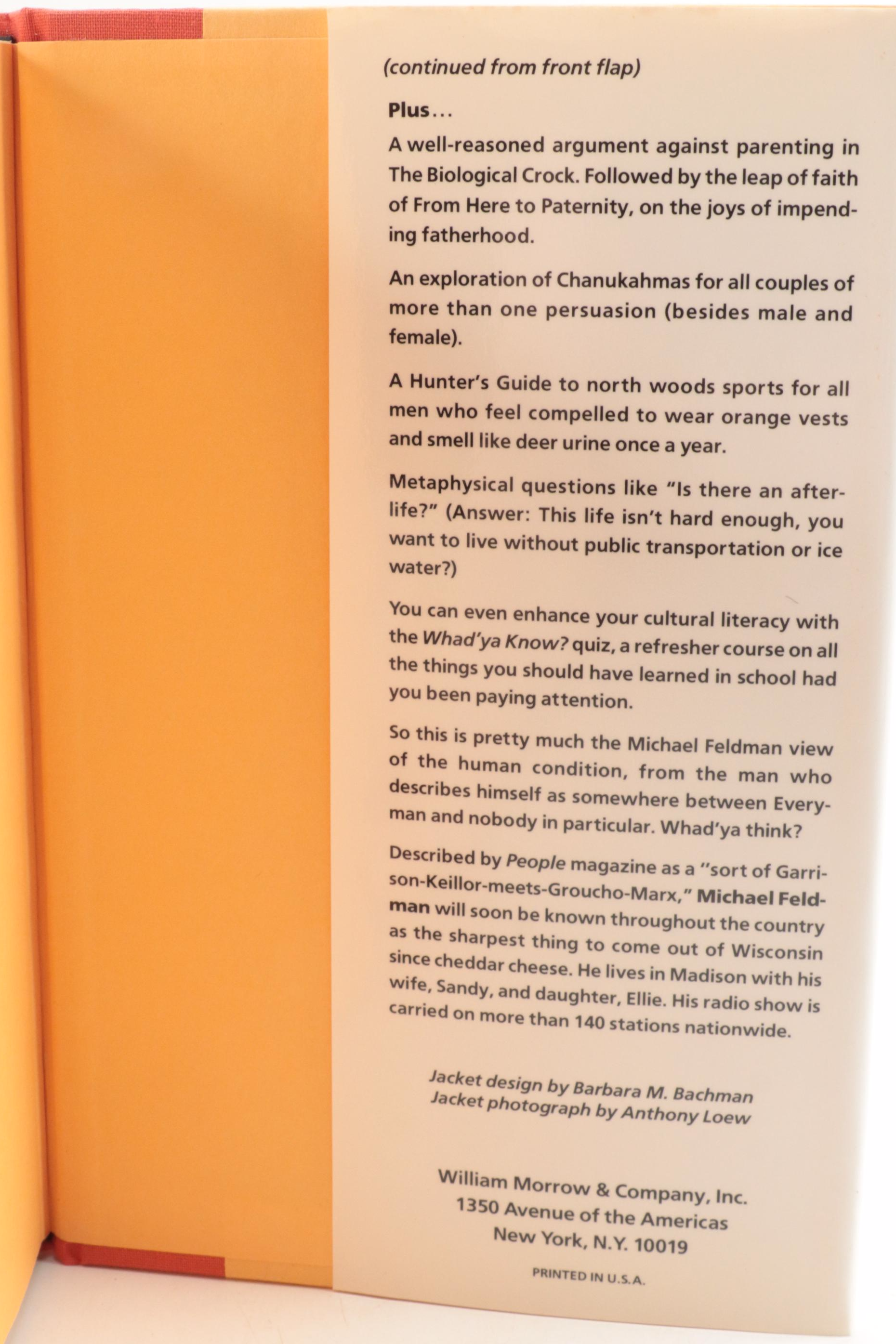 Signed First Edition "Whad'Ya Know?" by Michael Feldman and More Books