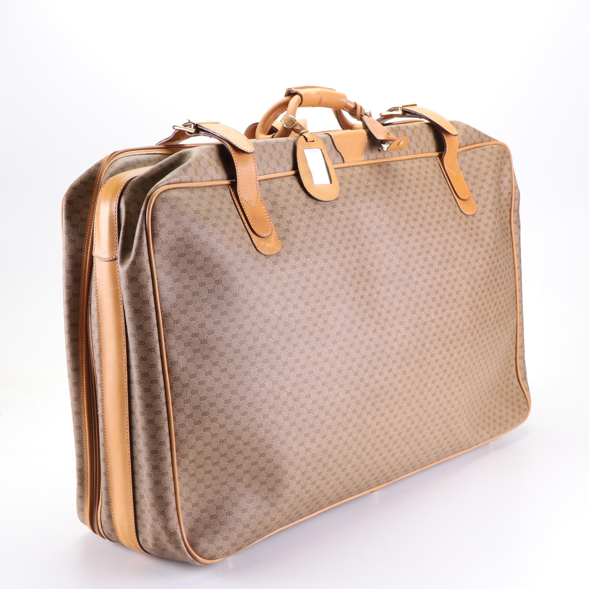 Gucci 75cm Soft Suitcase in Micro GG Supreme Canvas and Leather