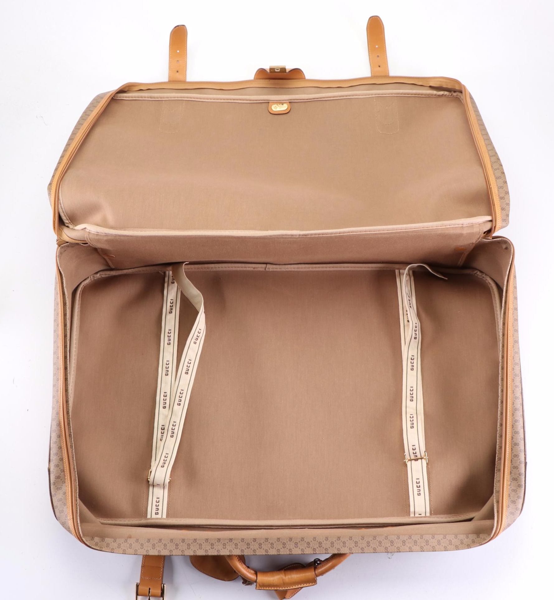 Gucci 75cm Soft Suitcase in Micro GG Supreme Canvas and Leather