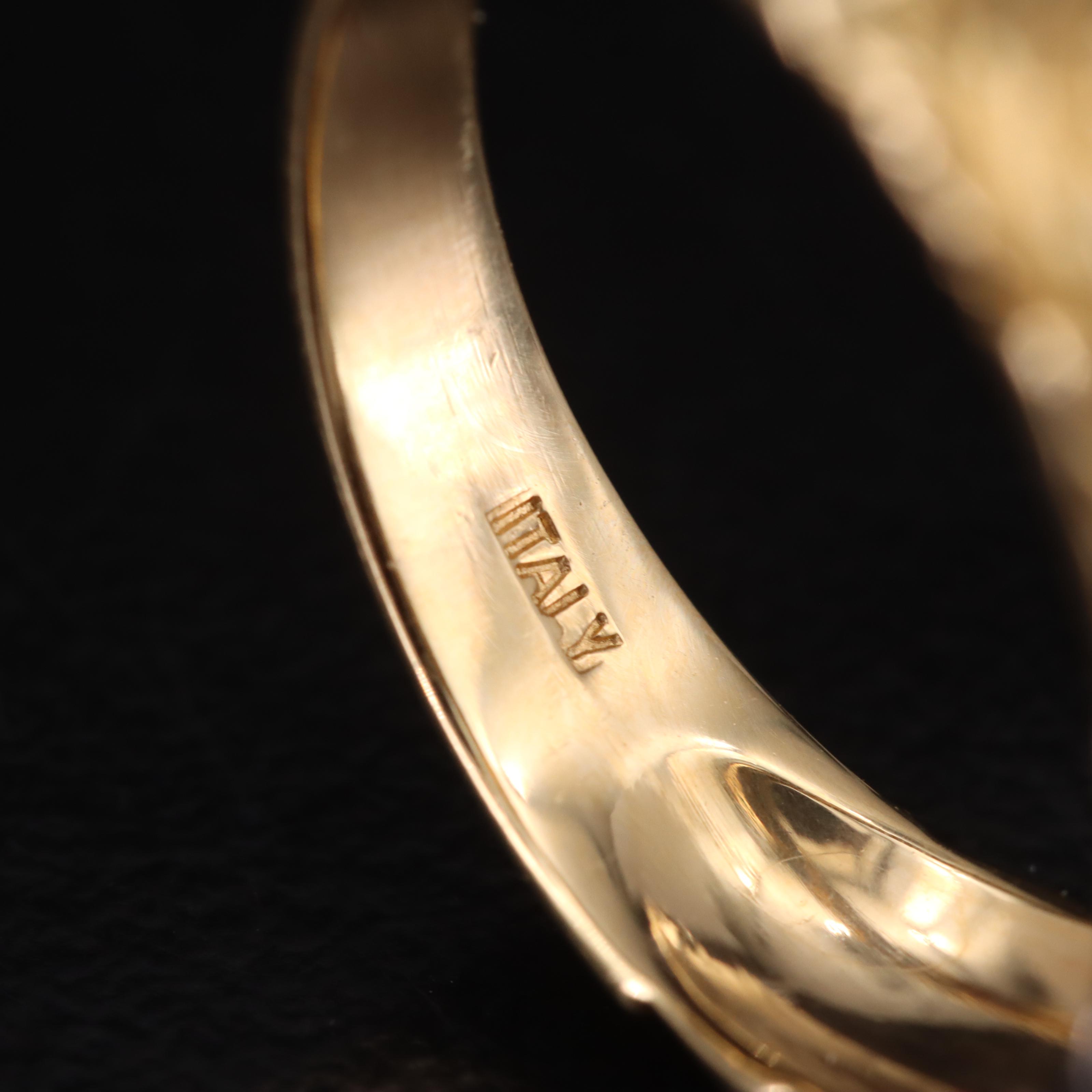 18K 0.08 CTW Diamond Leaf and Fluted Asymmetrical Ring