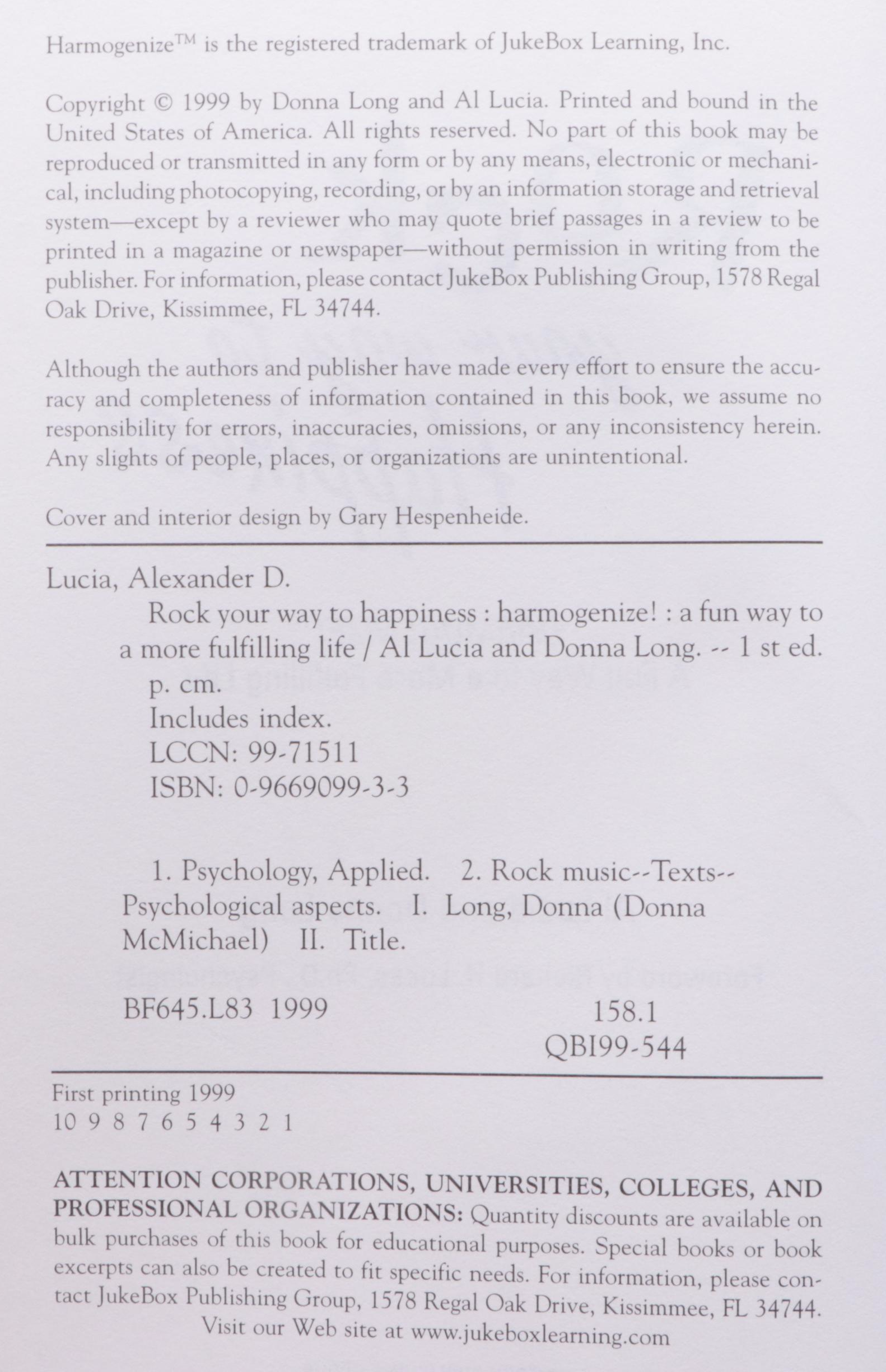 Signed First Edition "Rock Your Way to Happiness" and More