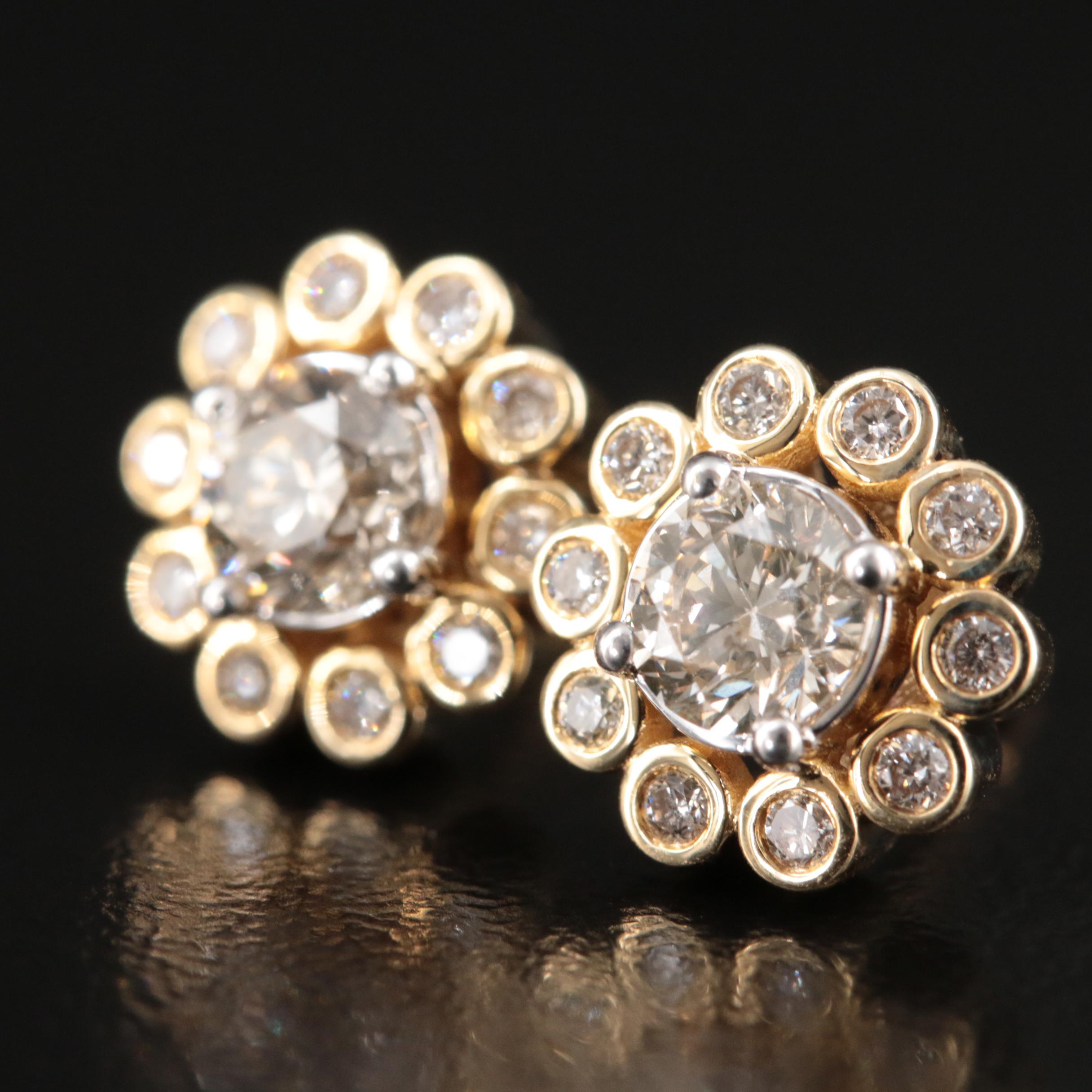 14K 1.02 CTW Diamond Stud Earrings