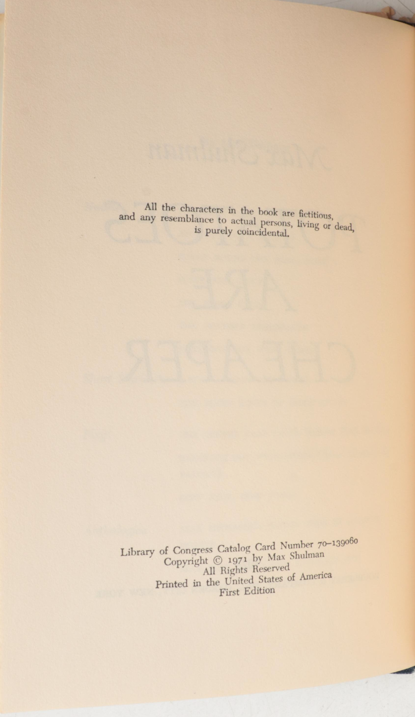 First Edition "Potatoes Are Cheaper" by Max Shulman with Other Fiction