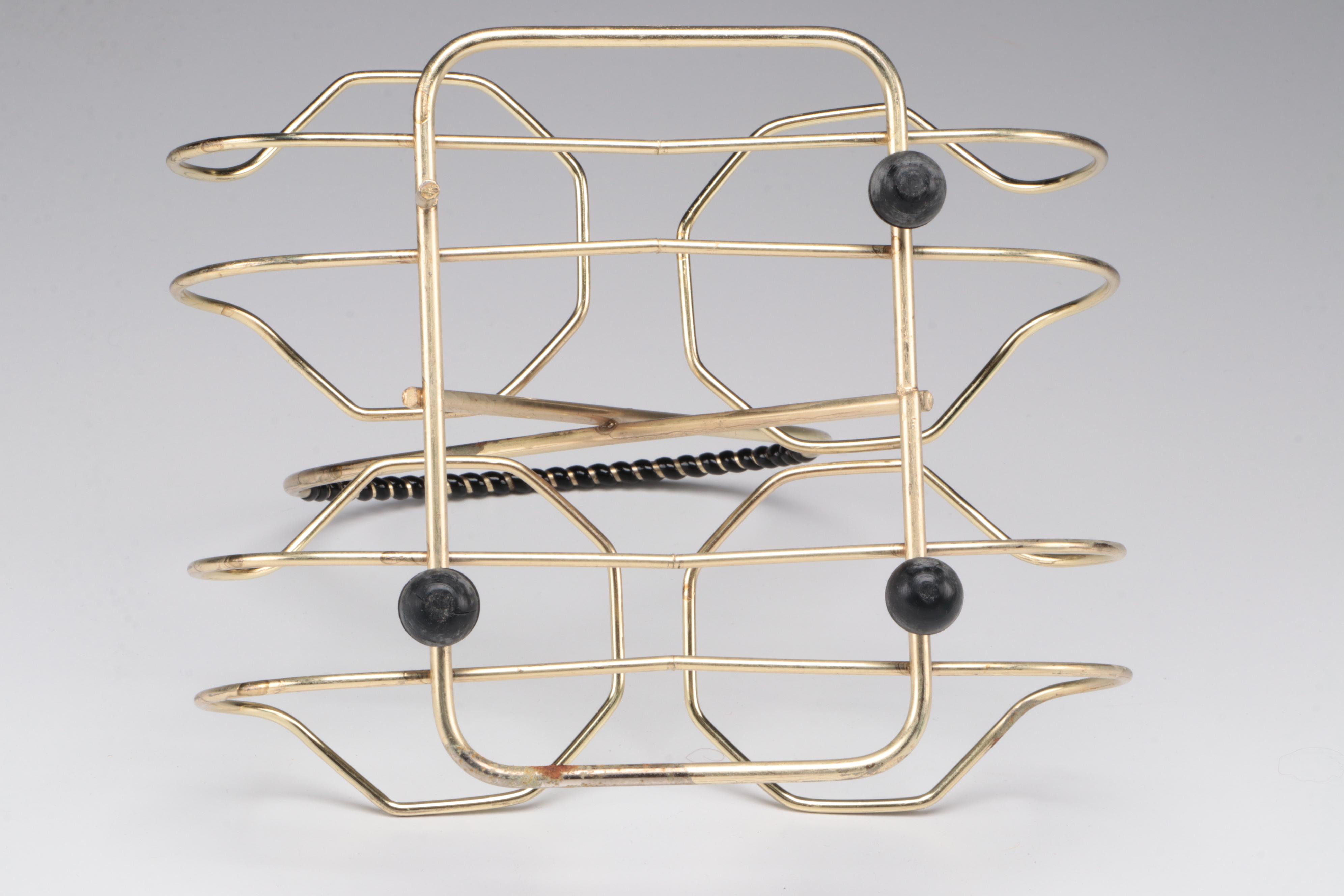 Libbey Glass Color Banded Glass Tumblers with Other Condiment Jars in Caddy