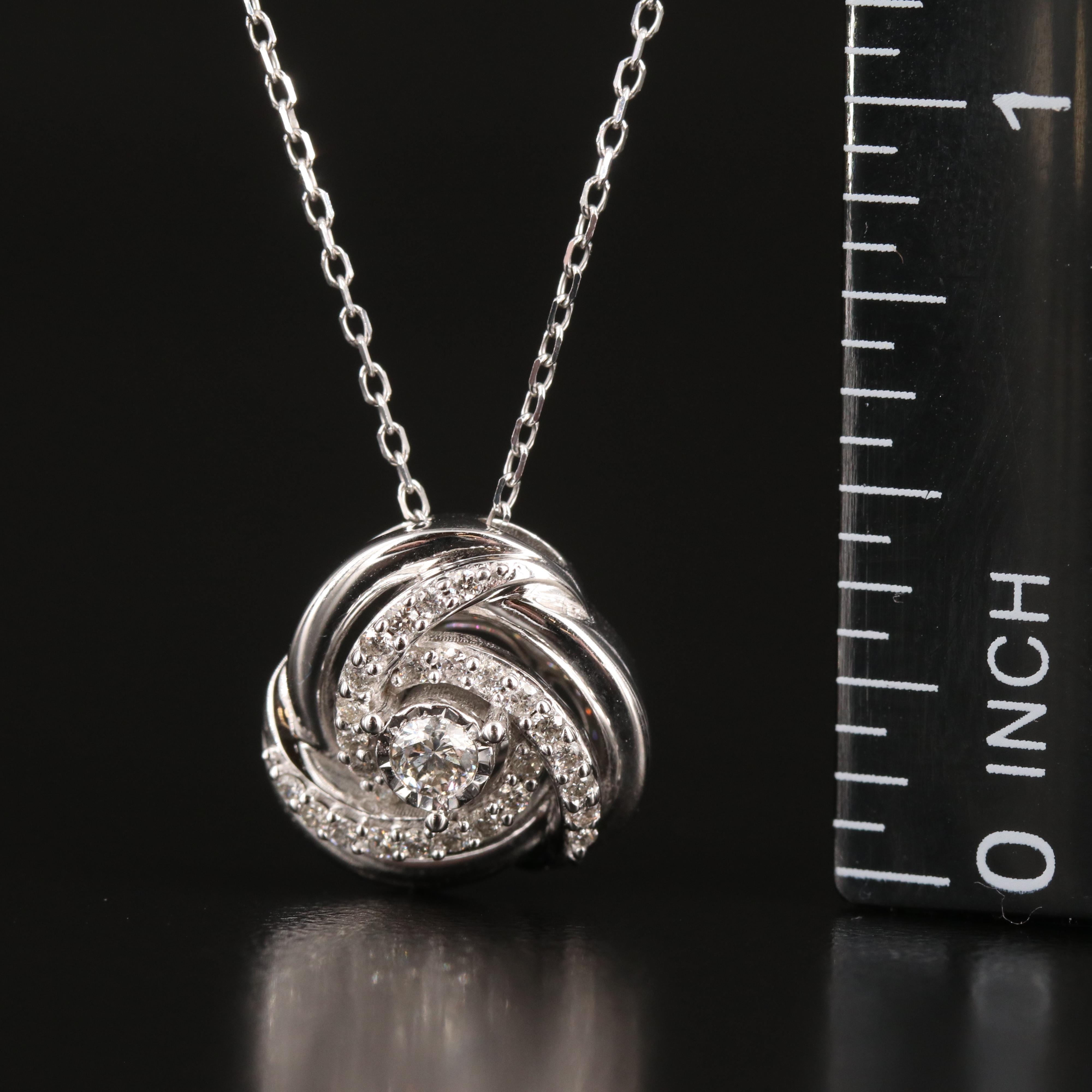 10K 0.26 CTW Diamond Pendant Necklace