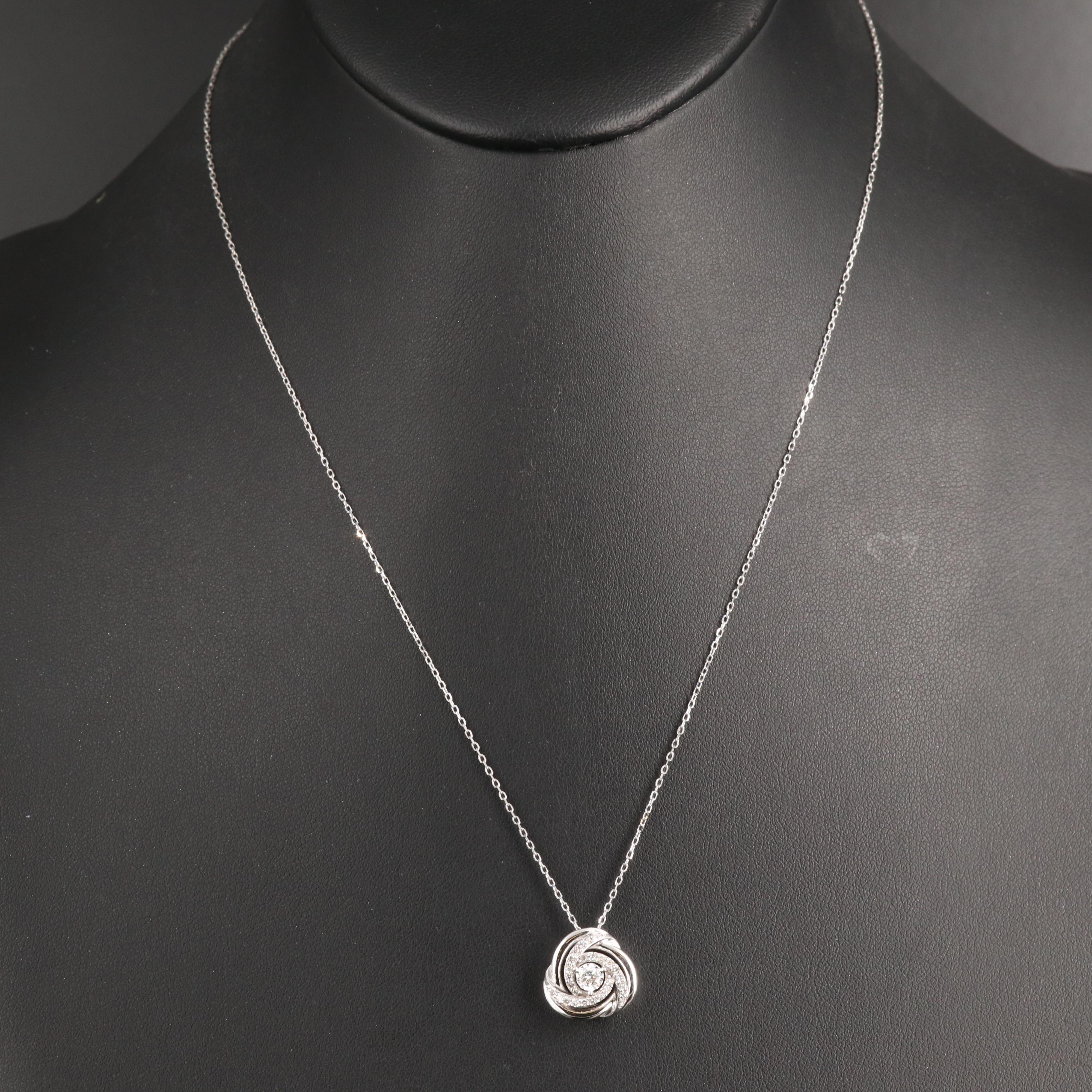 10K 0.26 CTW Diamond Pendant Necklace