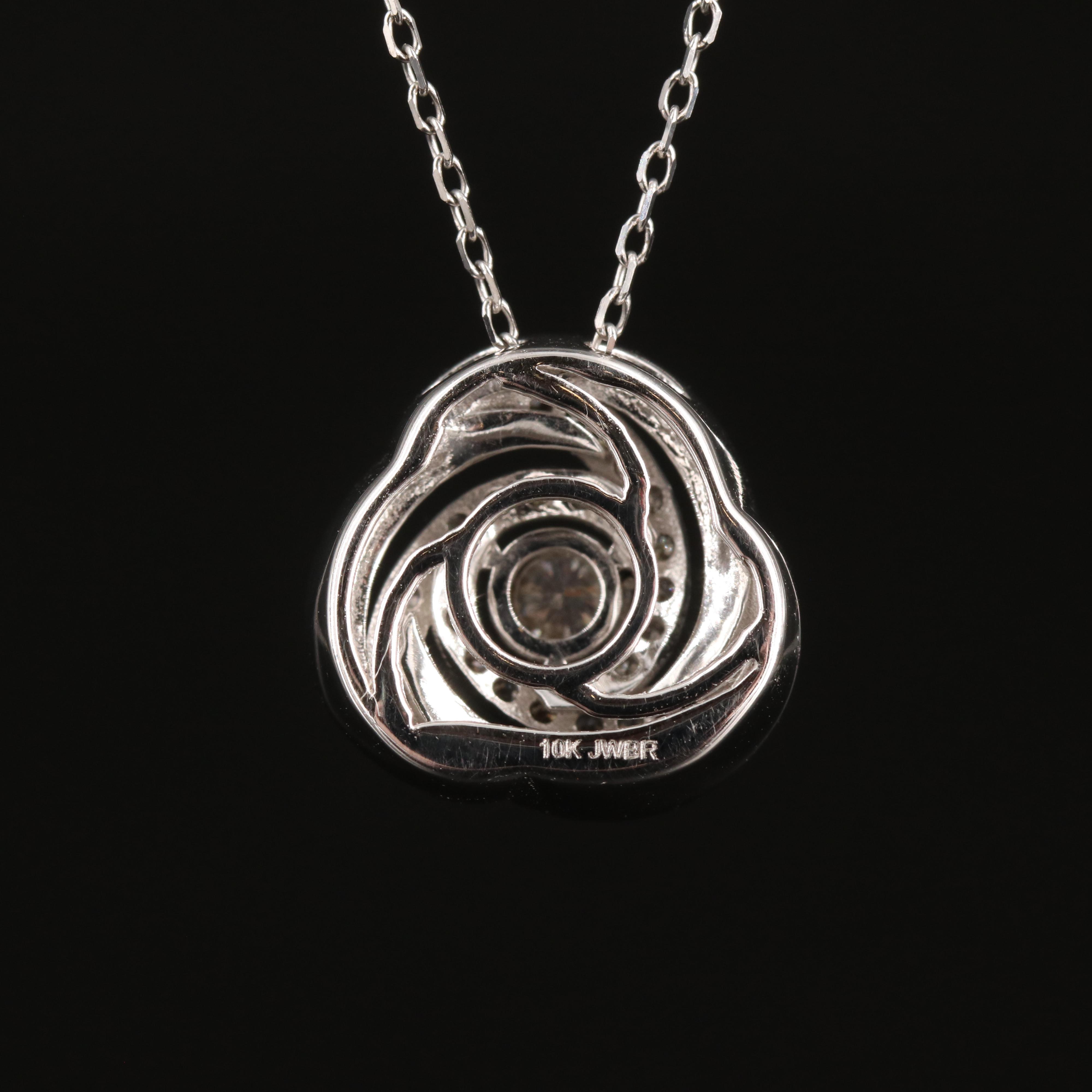 10K 0.26 CTW Diamond Pendant Necklace