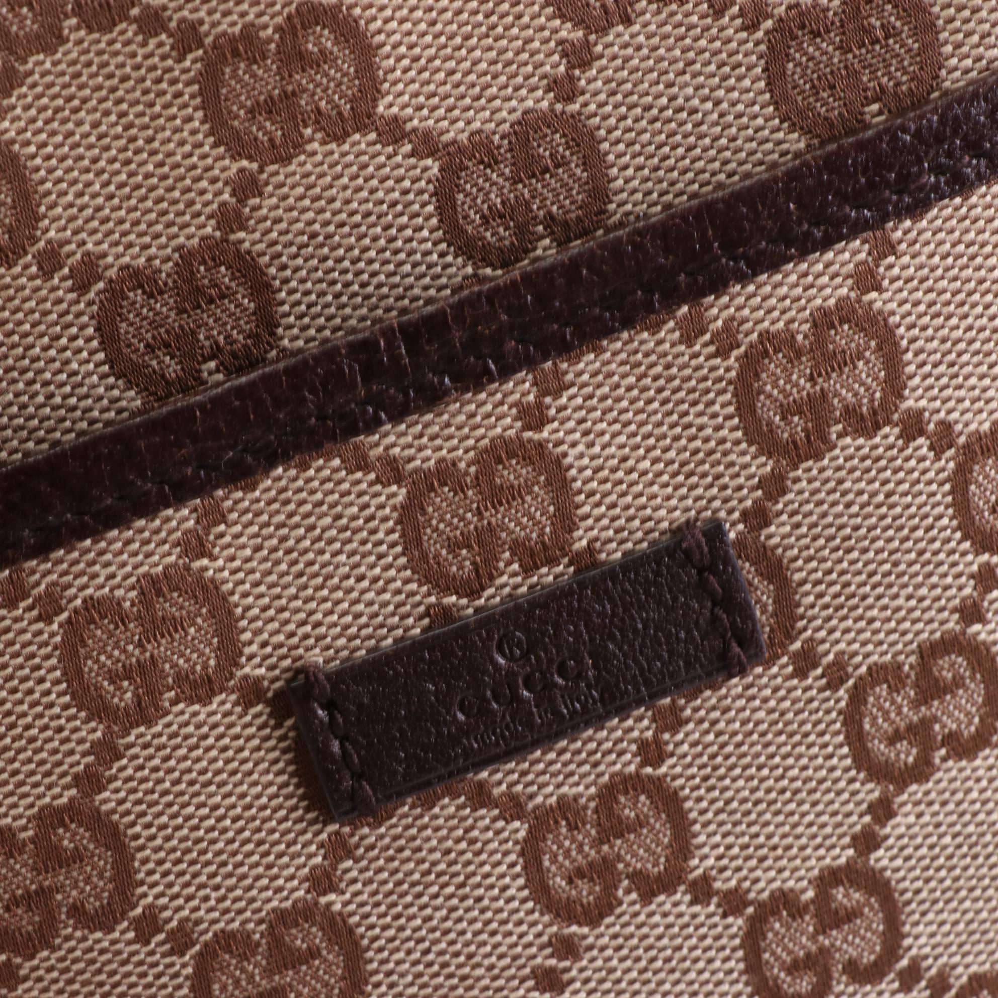 Gucci Crossbody Bag in GG Canvas and Cinghiale Leather