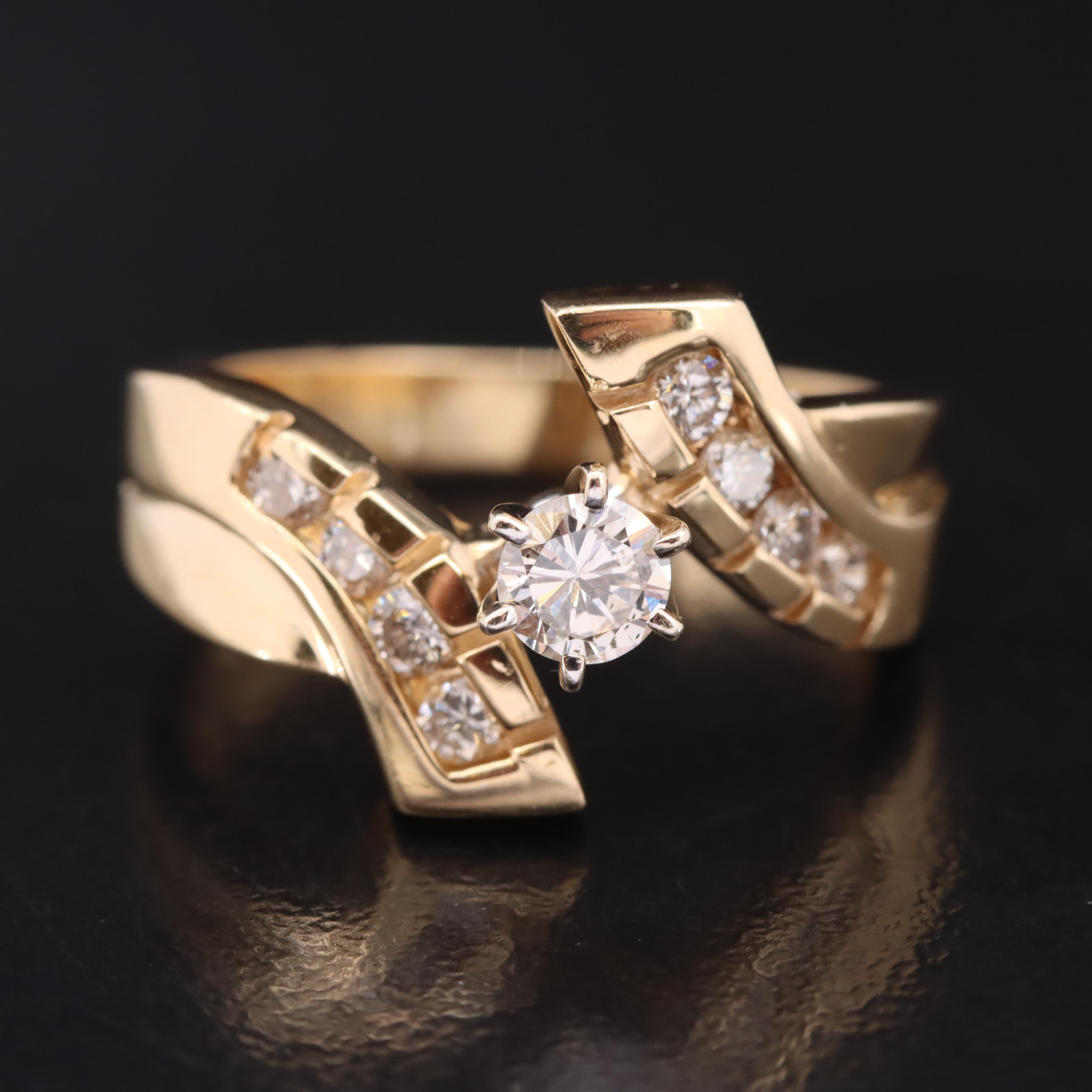 14K 0.53 CTW Diamond Bypass Ring