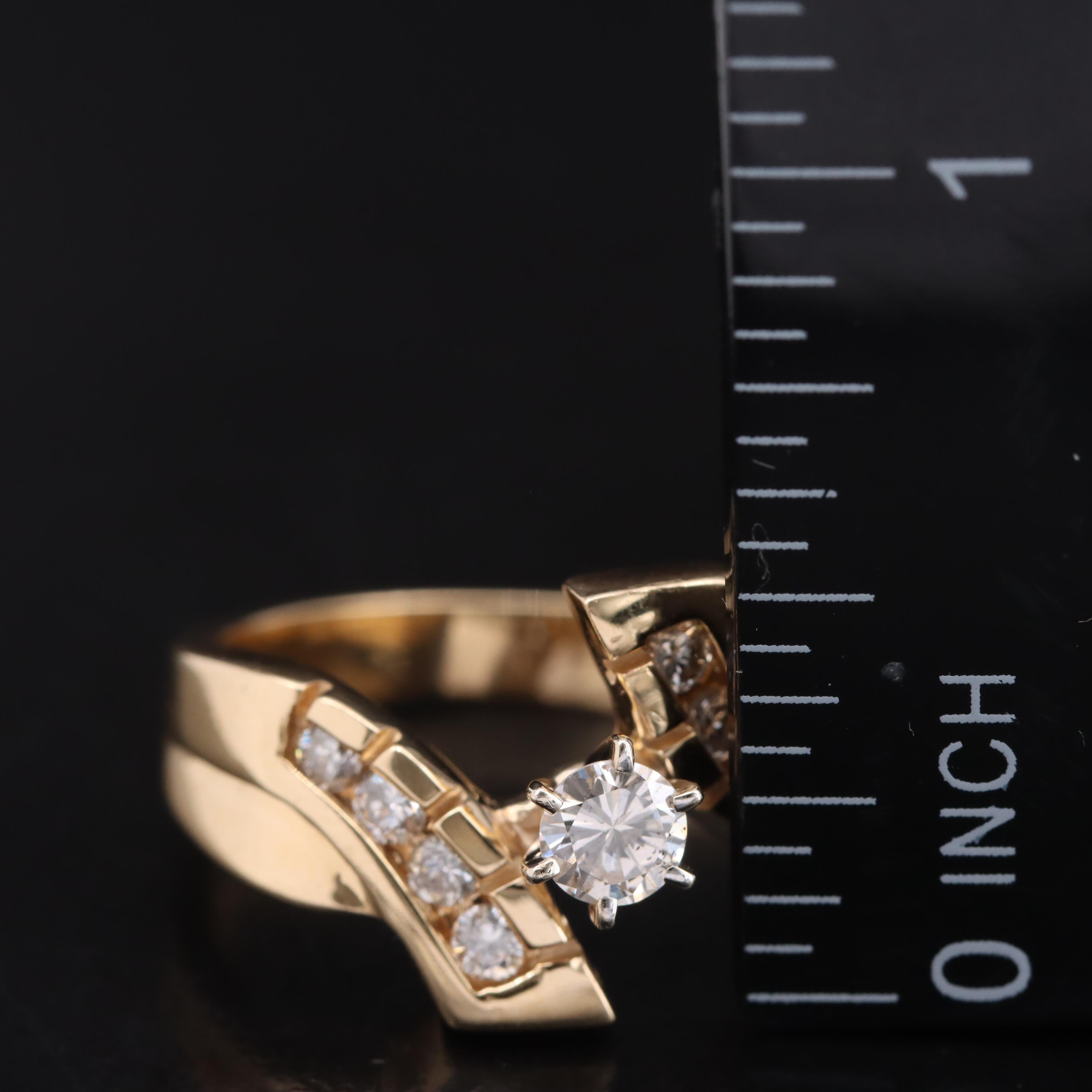 14K 0.53 CTW Diamond Bypass Ring