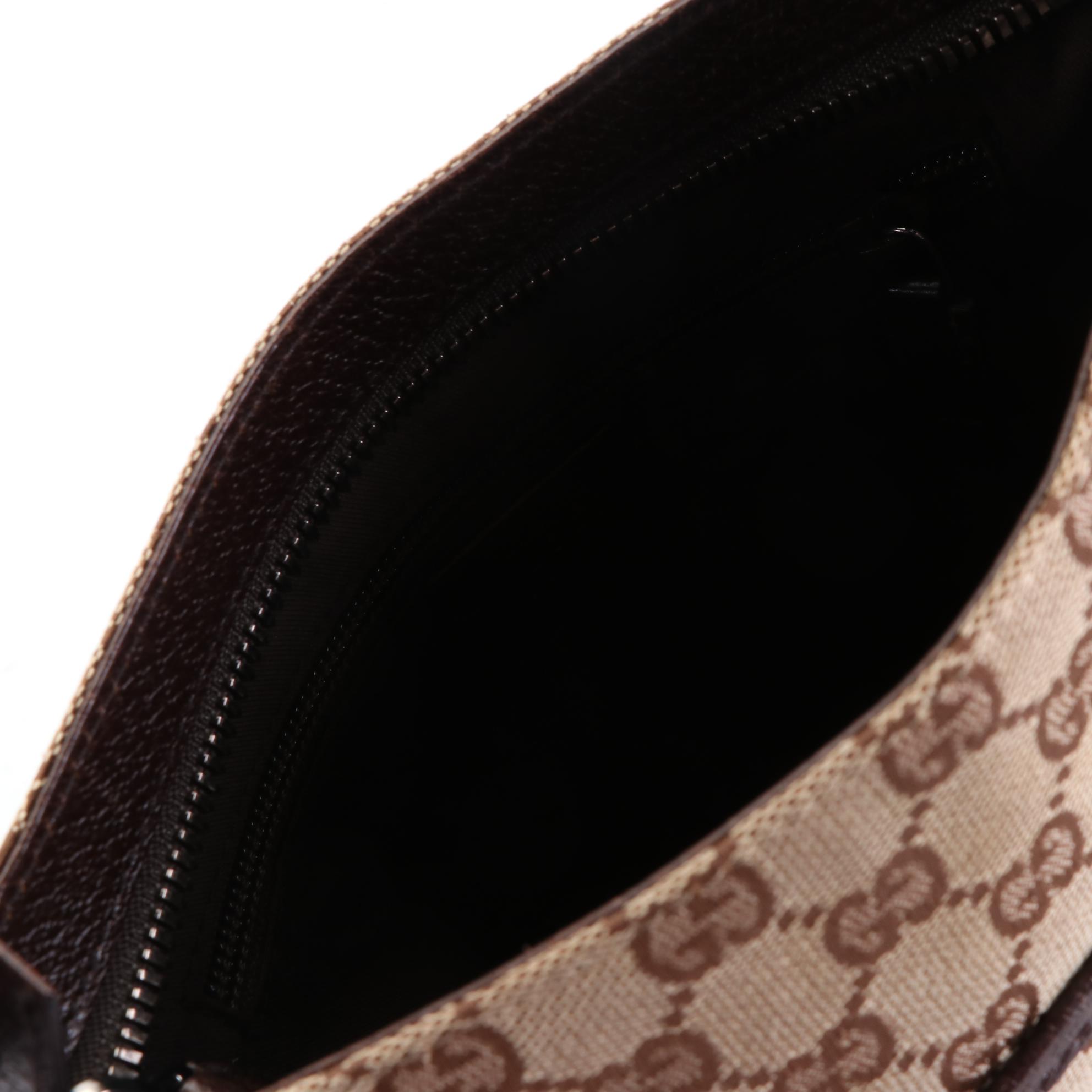 Gucci Crossbody Bag in GG Canvas and Cinghiale Leather