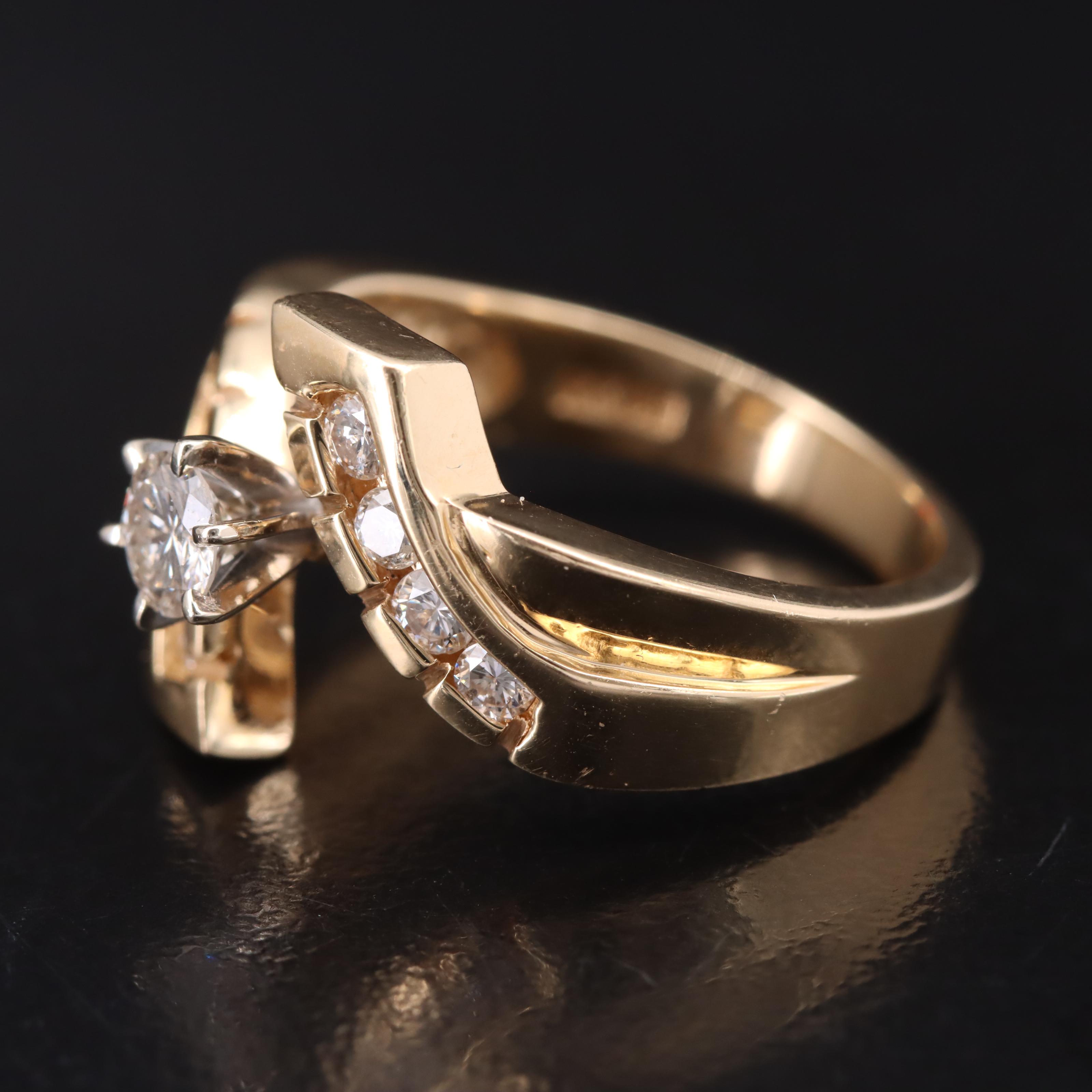 14K 0.53 CTW Diamond Bypass Ring