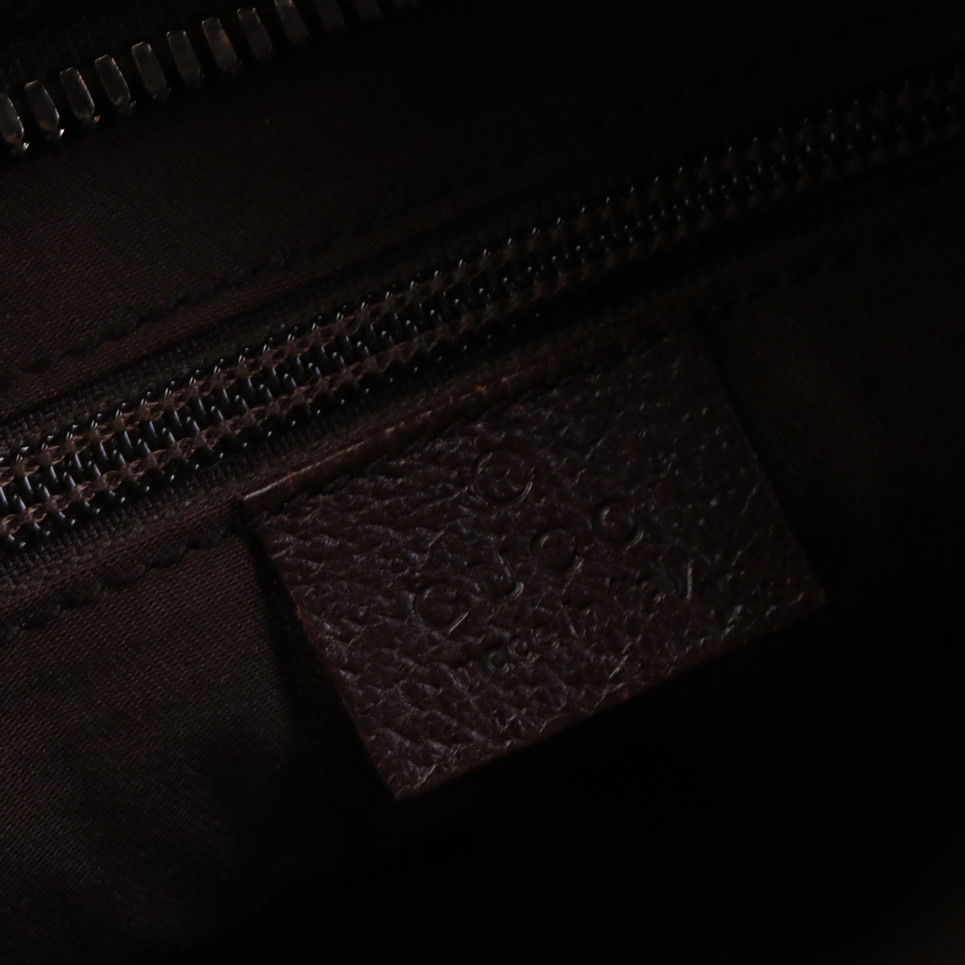 Gucci Crossbody Bag in GG Canvas and Cinghiale Leather