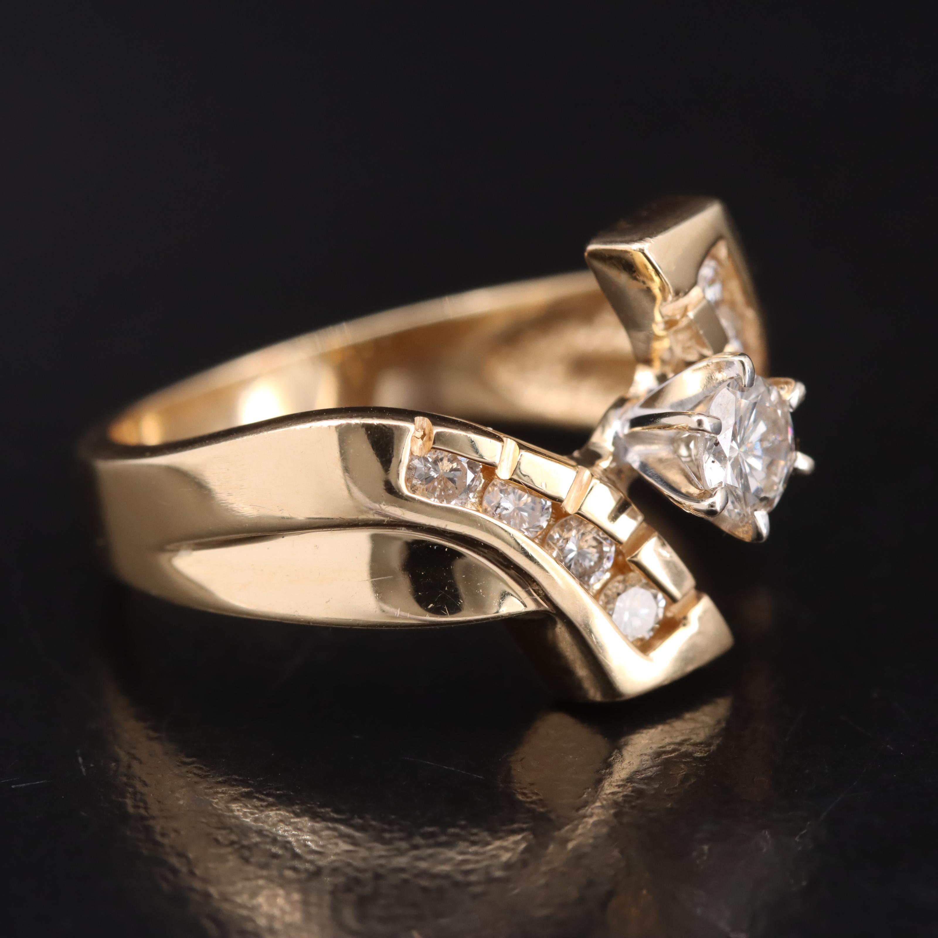 14K 0.53 CTW Diamond Bypass Ring