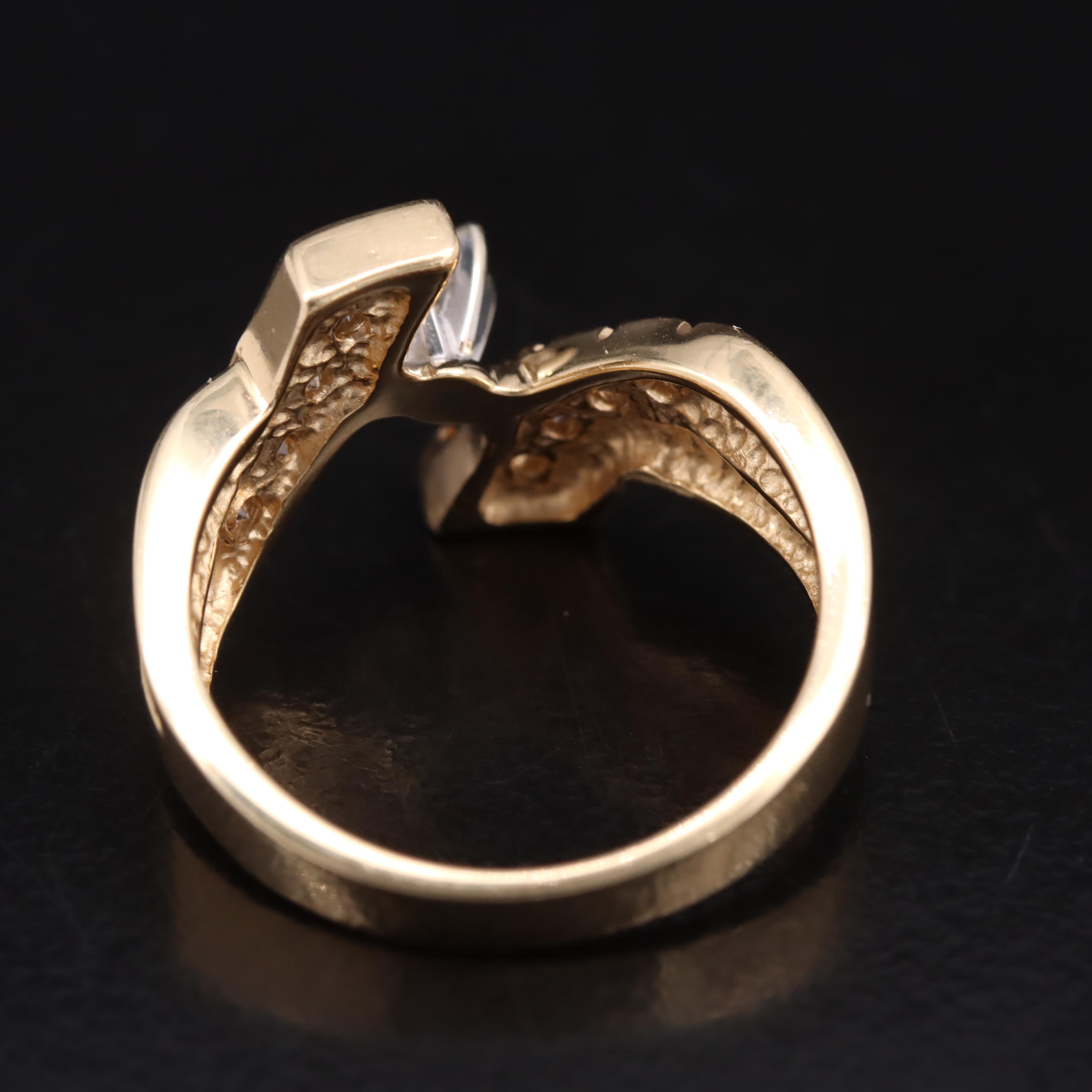 14K 0.53 CTW Diamond Bypass Ring