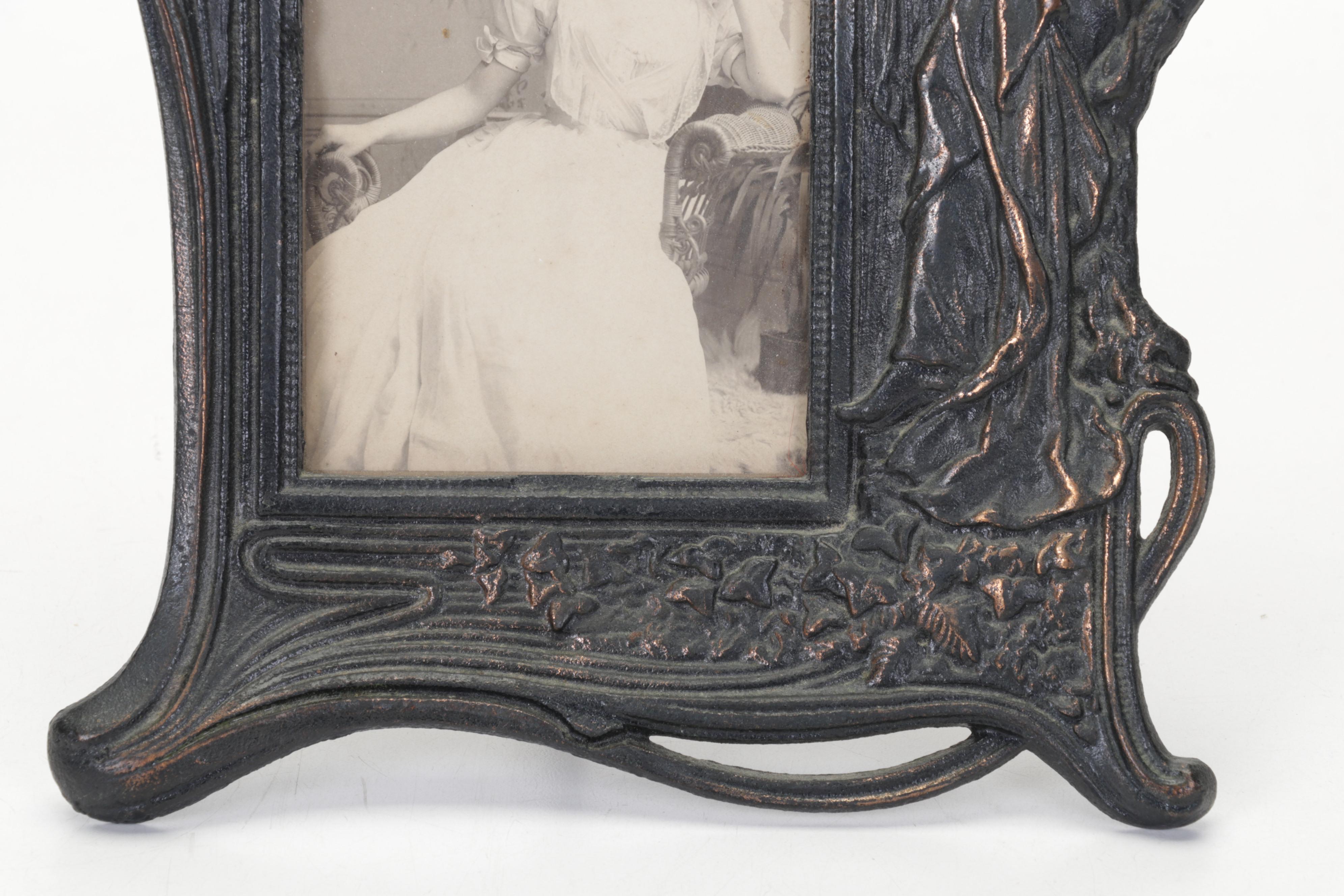 Cast Iron Art Nouveau Picture Frame, Early to Mid 20th Century