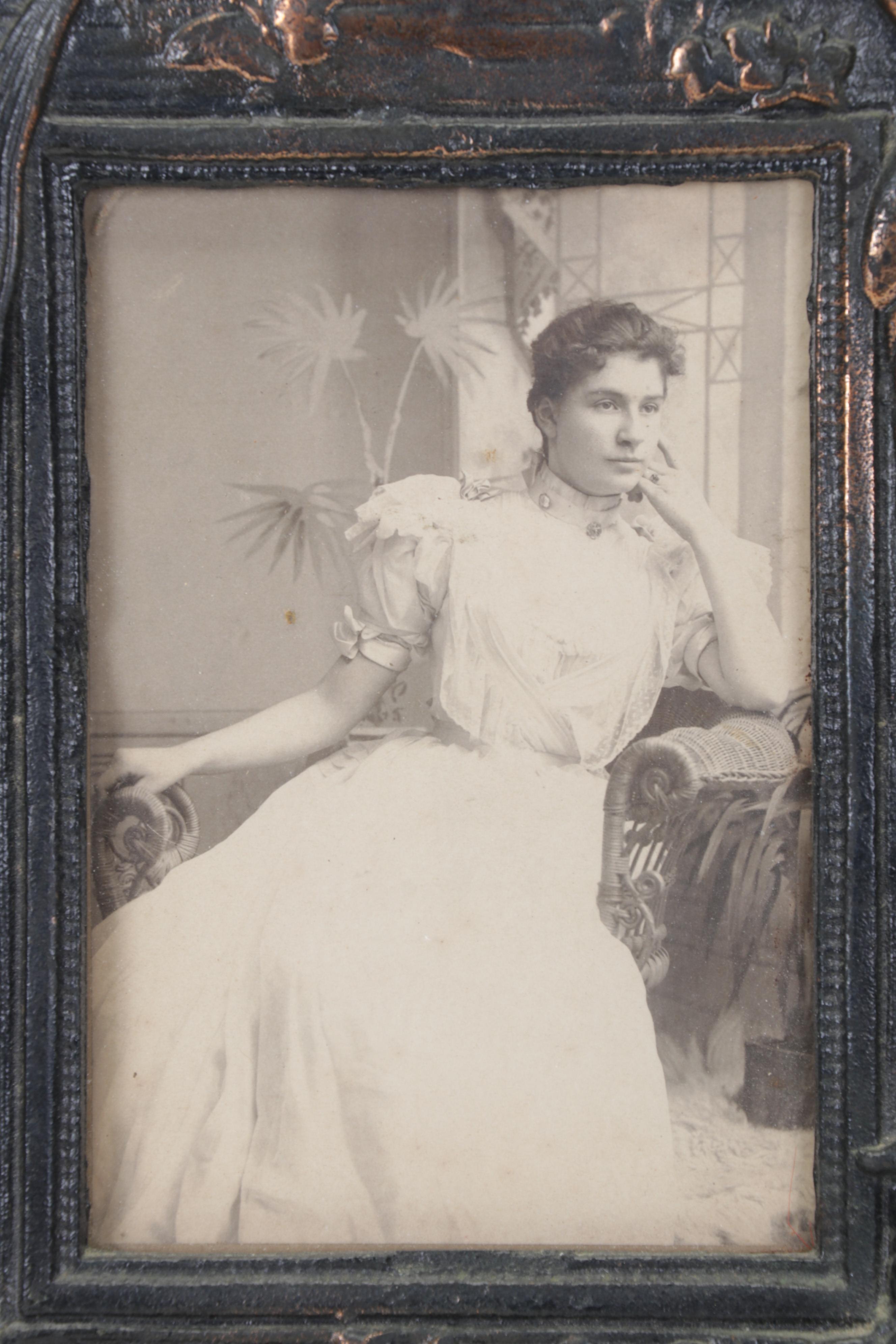 Cast Iron Art Nouveau Picture Frame, Early to Mid 20th Century