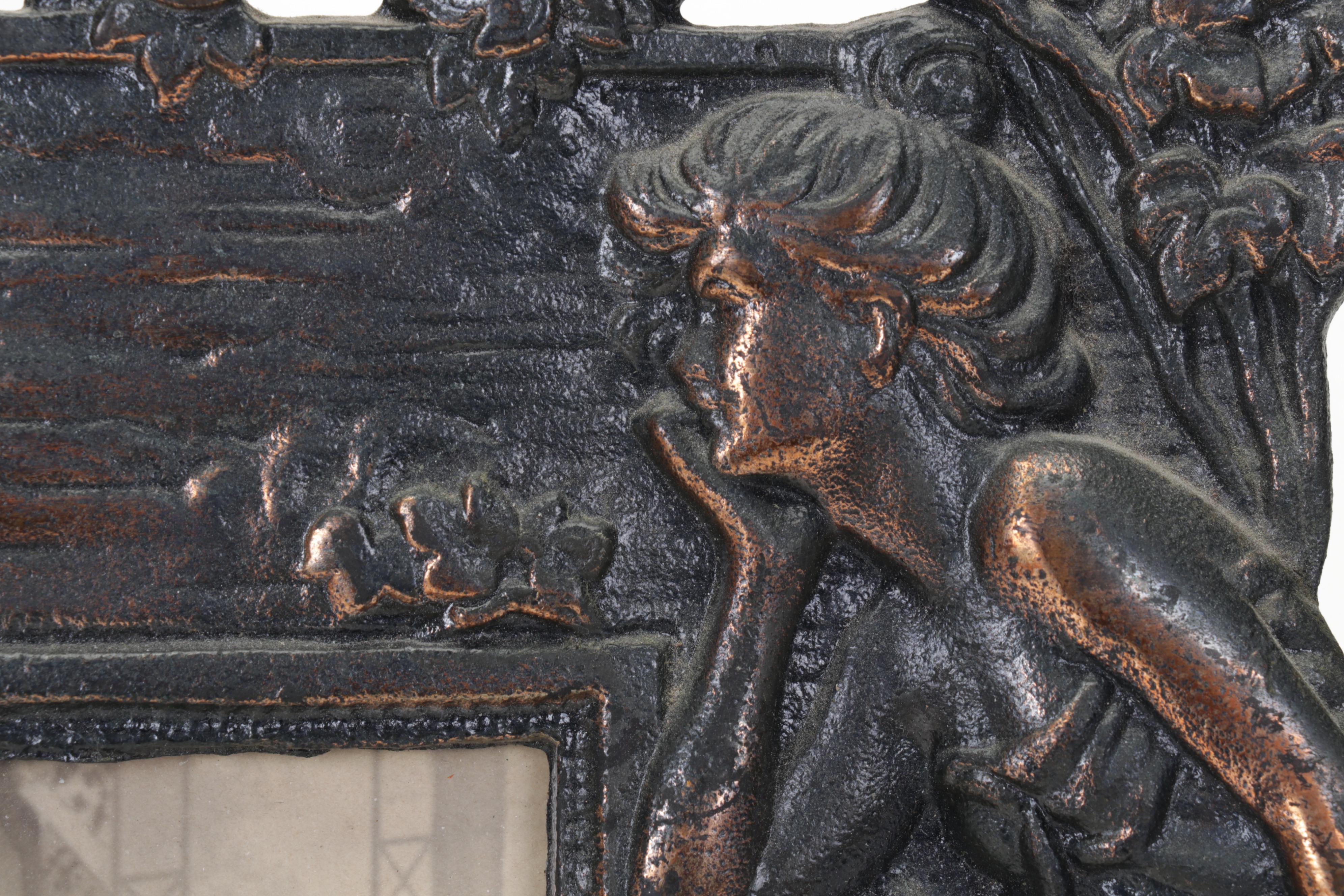 Cast Iron Art Nouveau Picture Frame, Early to Mid 20th Century