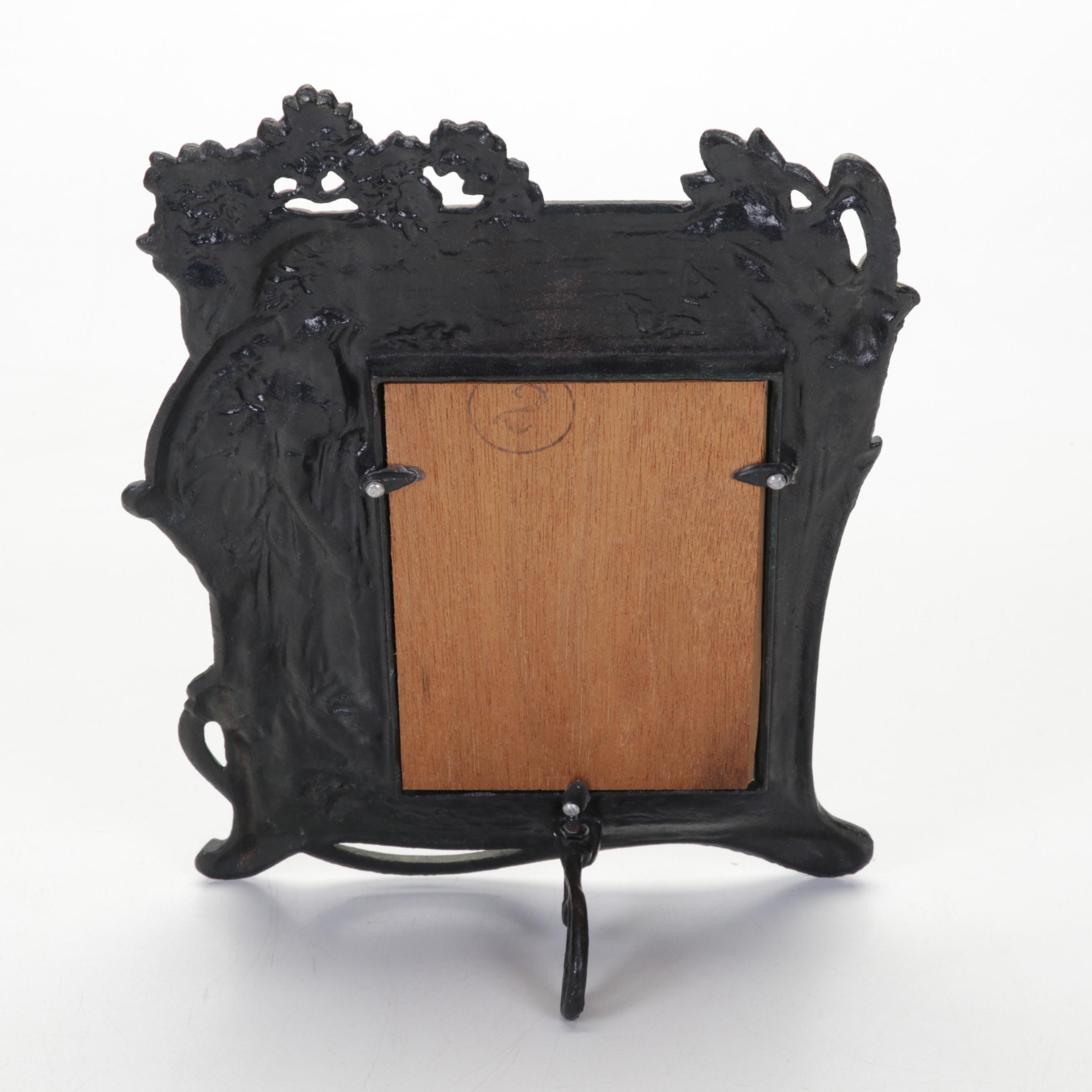 Cast Iron Art Nouveau Picture Frame, Early to Mid 20th Century