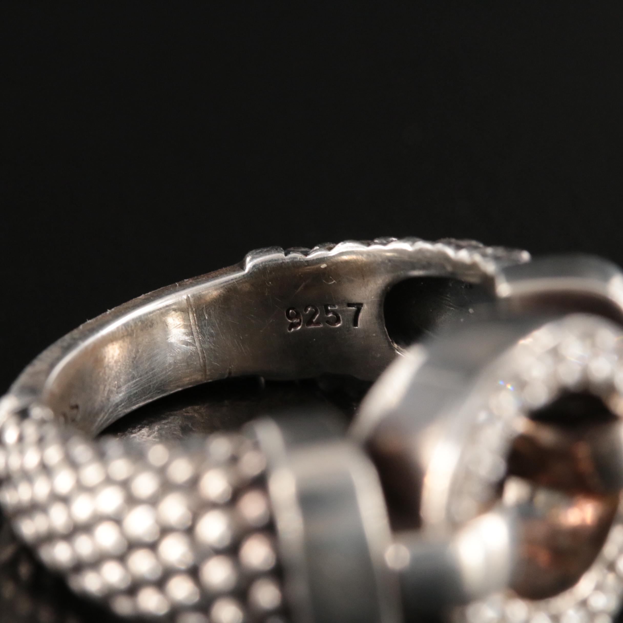 Lagos "Enso" Sterling Diamond Circle Caviar Ring