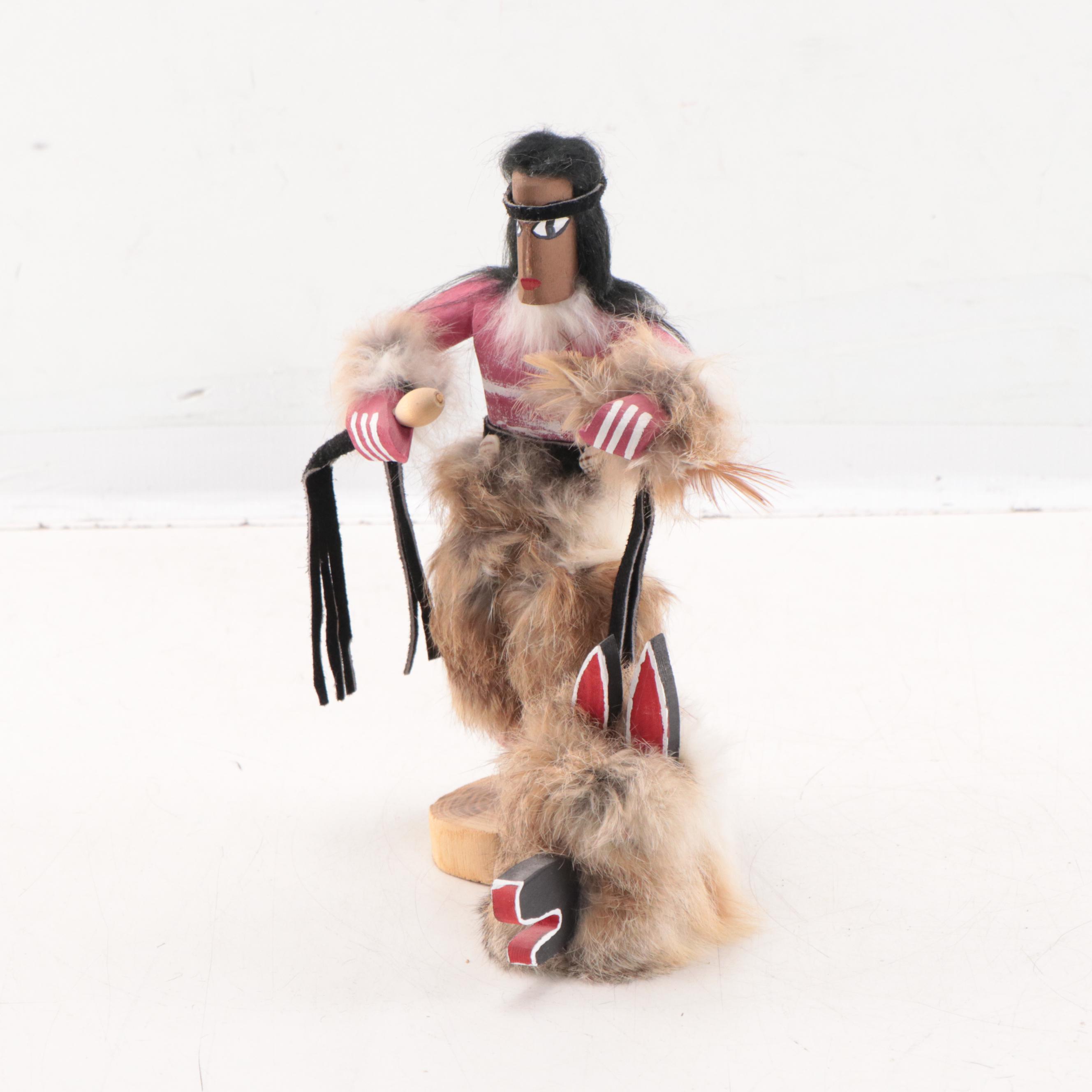 Hopi Kachina Figure of Dancing Wolf, Late 20th Century