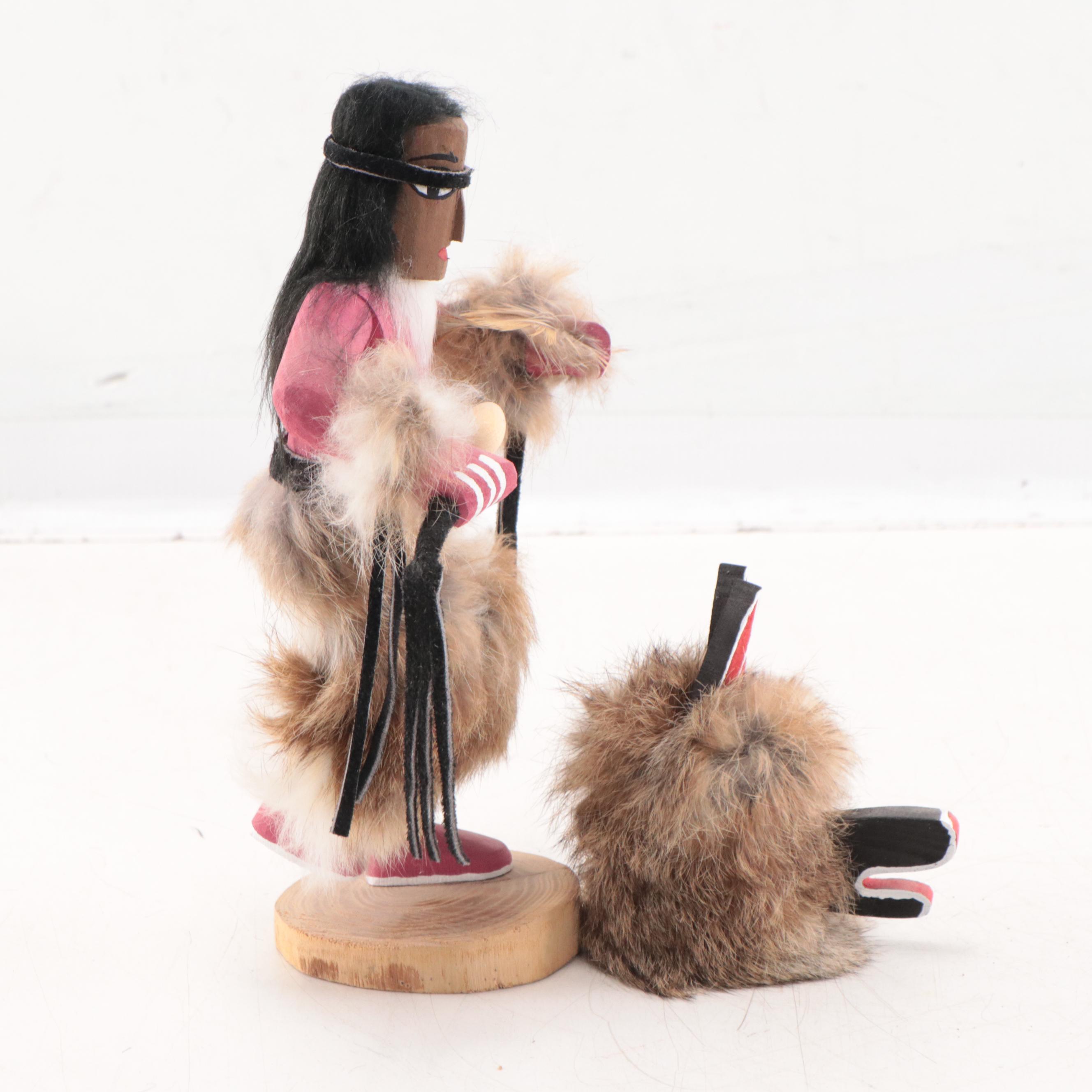 Hopi Kachina Figure of Dancing Wolf, Late 20th Century