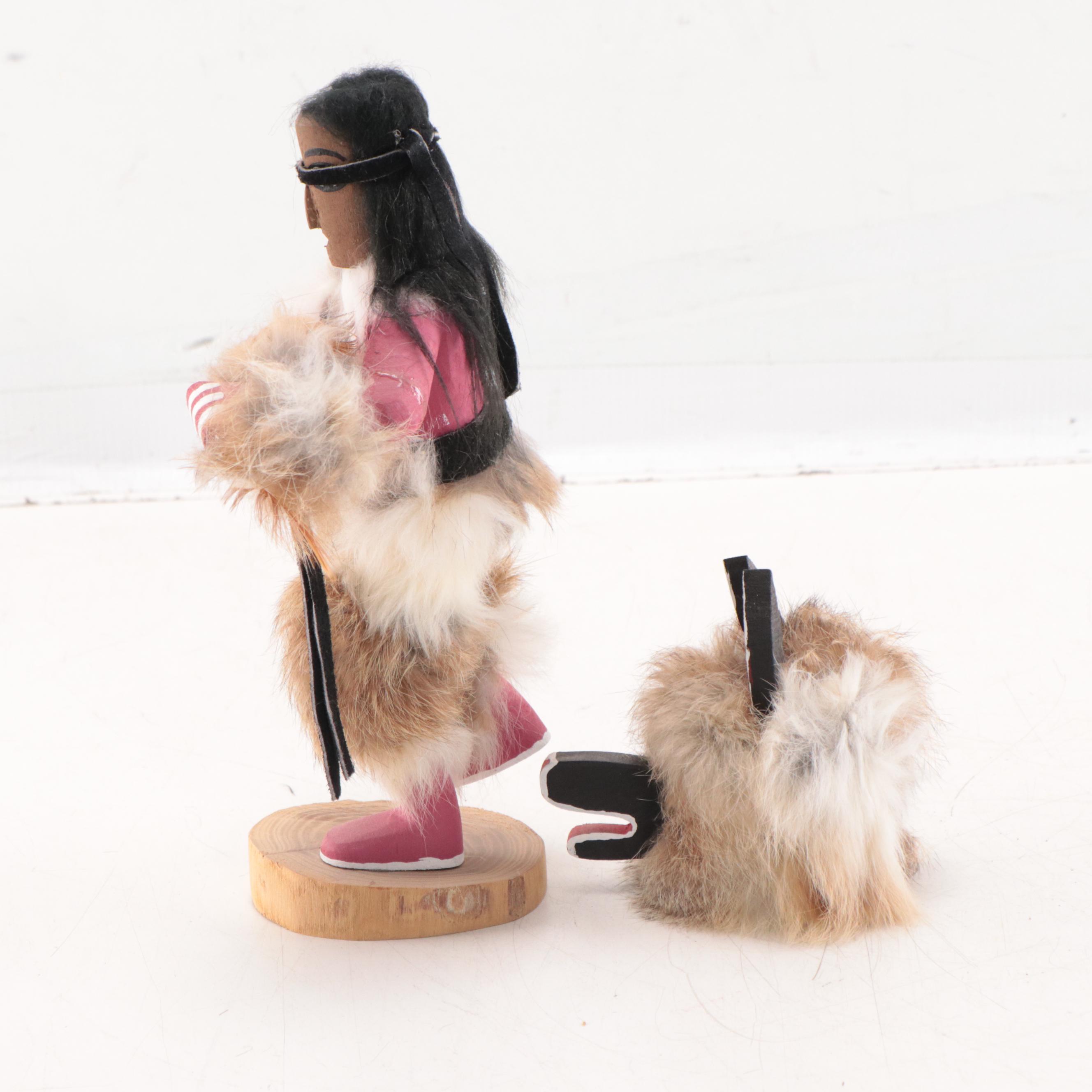 Hopi Kachina Figure of Dancing Wolf, Late 20th Century