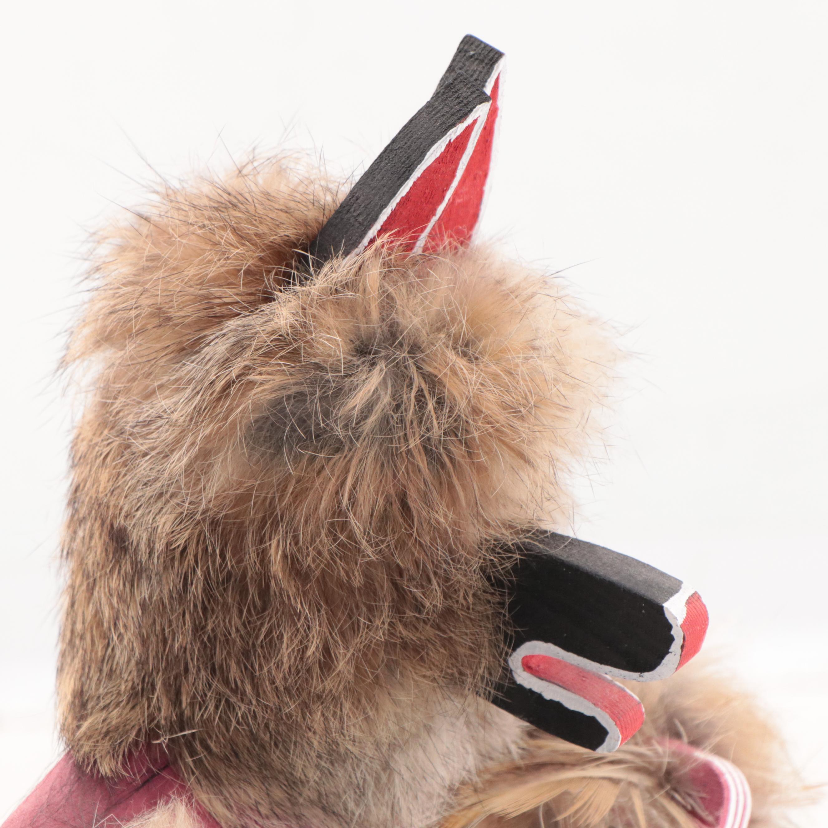 Hopi Kachina Figure of Dancing Wolf, Late 20th Century