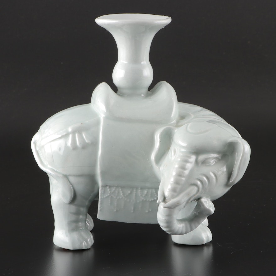 Chinese Porcelain Blanc de Chine Elephant Incense Burner