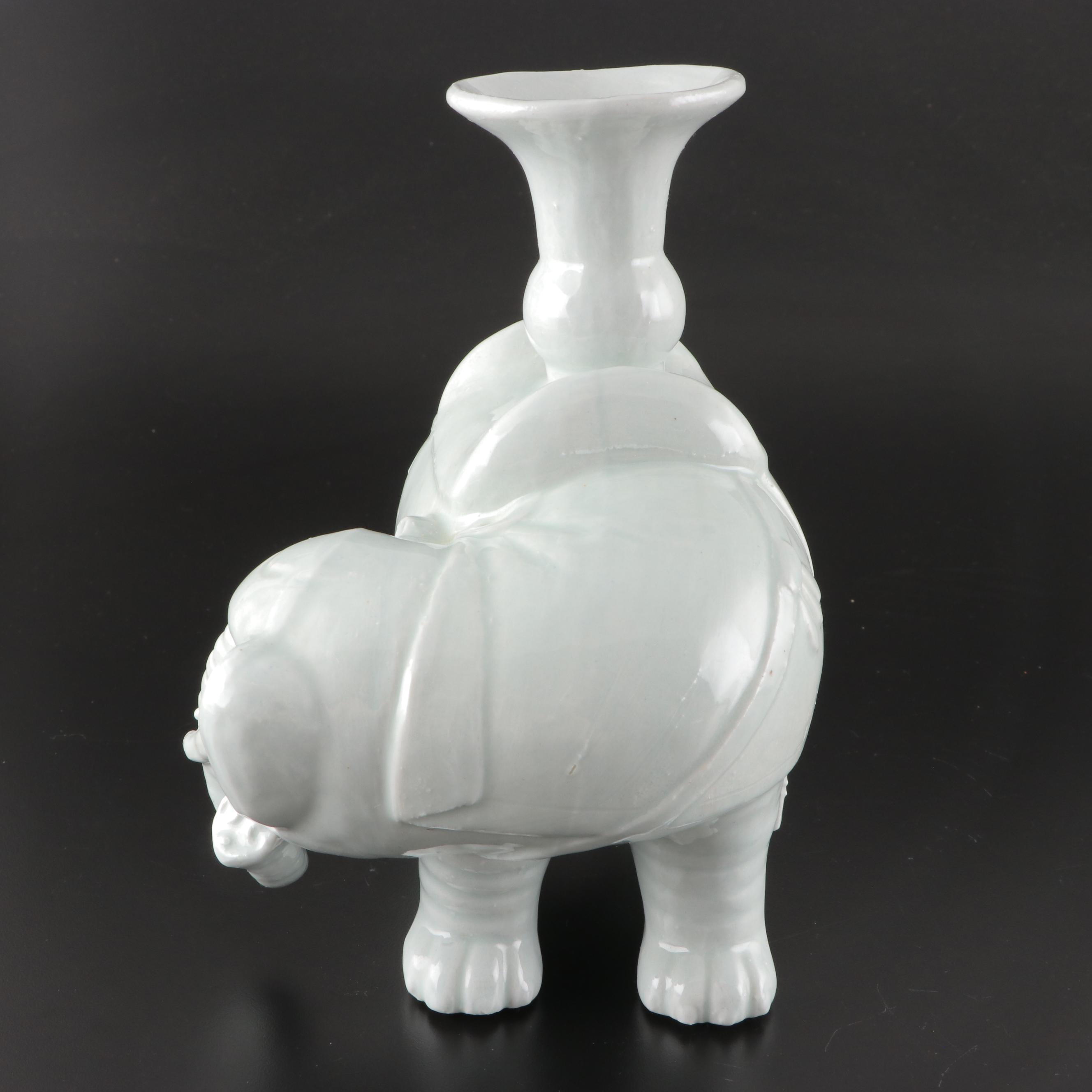 Chinese Porcelain Blanc de Chine Elephant Incense Burner