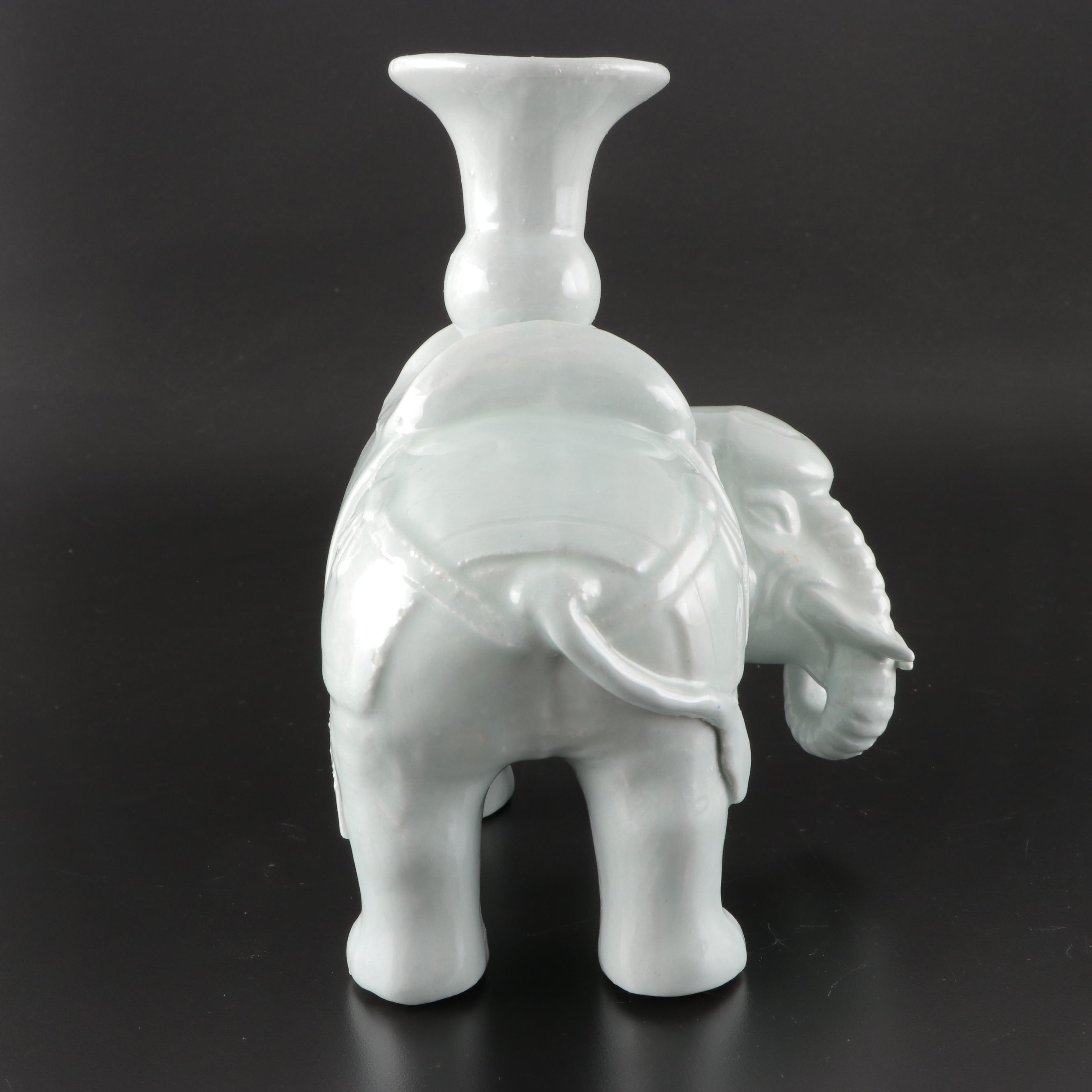 Chinese Porcelain Blanc de Chine Elephant Incense Burner