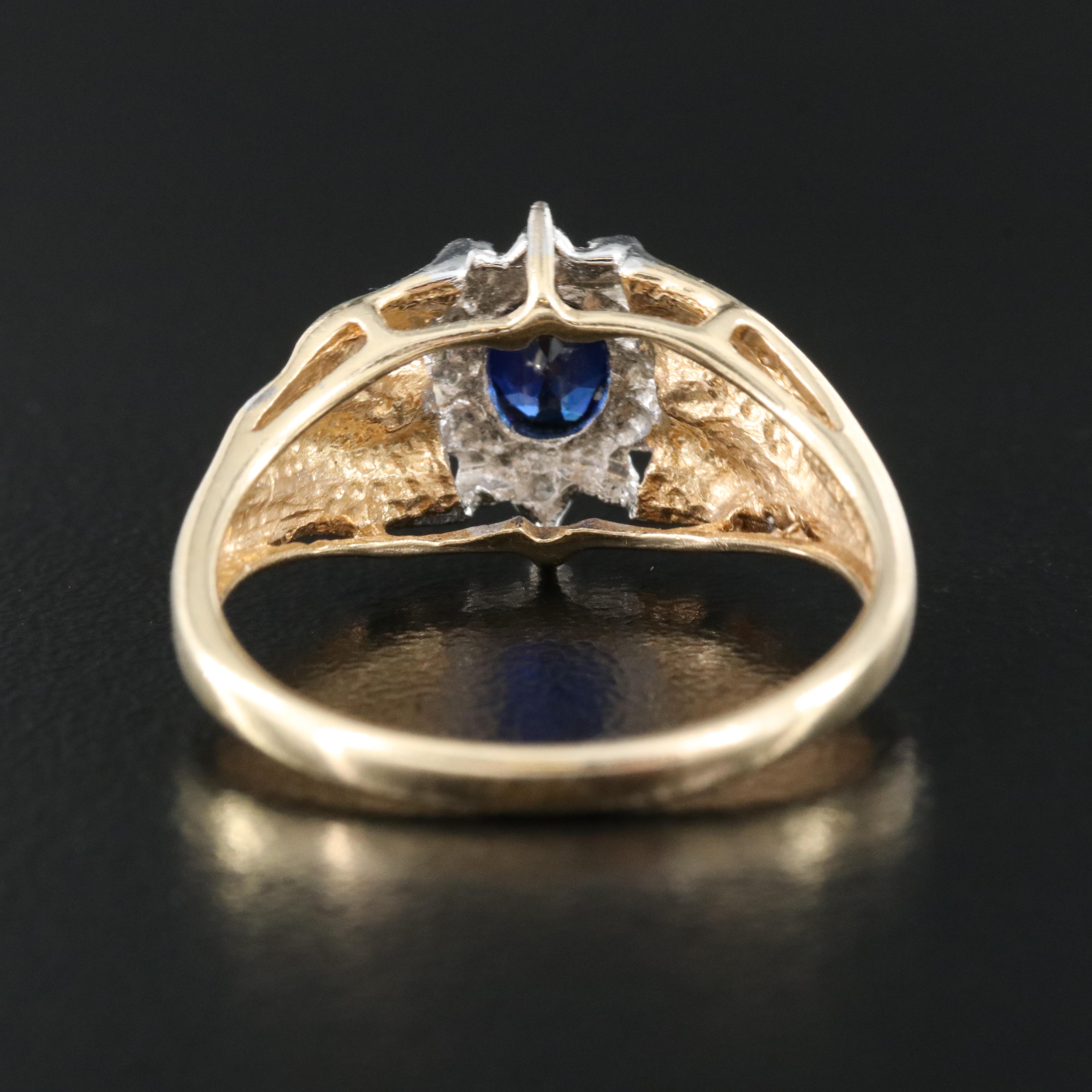 10K Sapphire and Diamond Ring