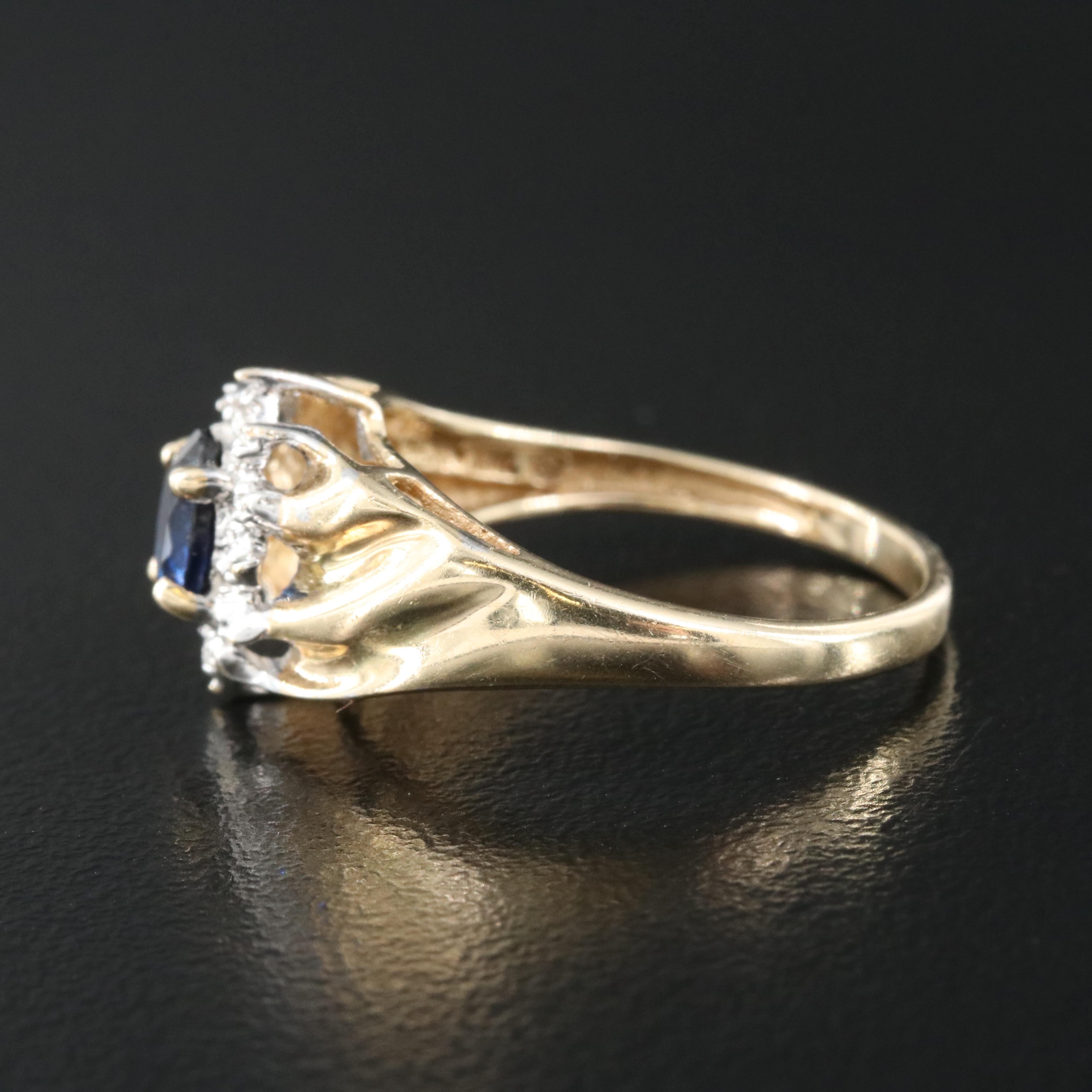 10K Sapphire and Diamond Ring