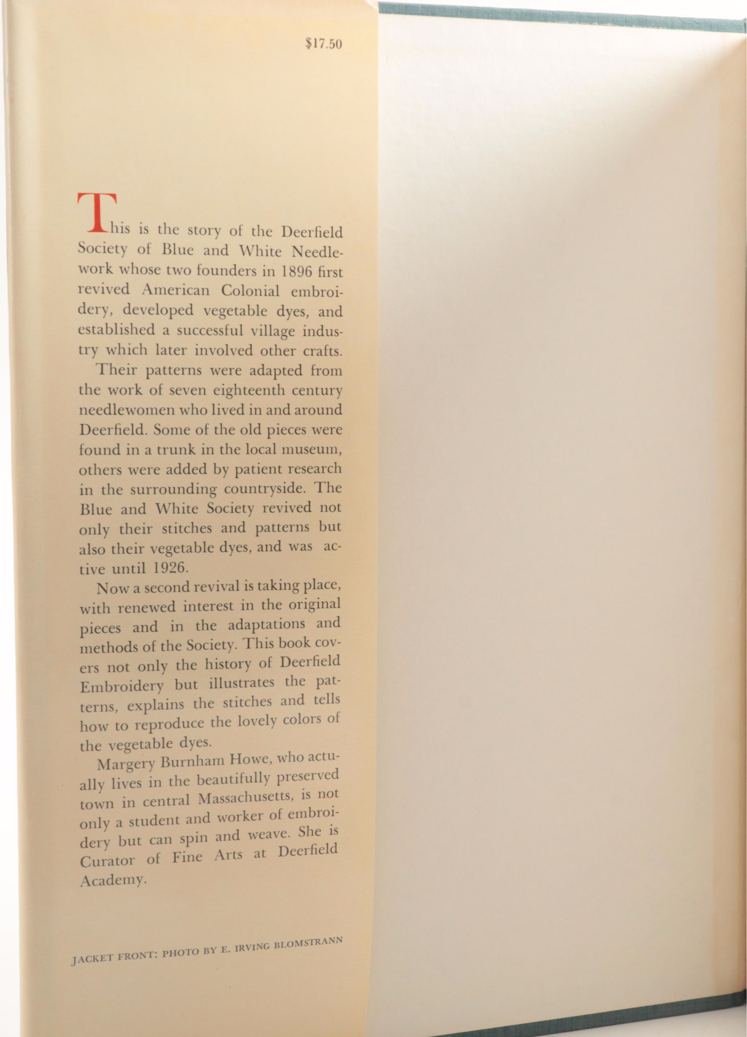 First Edition "Deerfield Embroidery" and More Decorative Arts Books